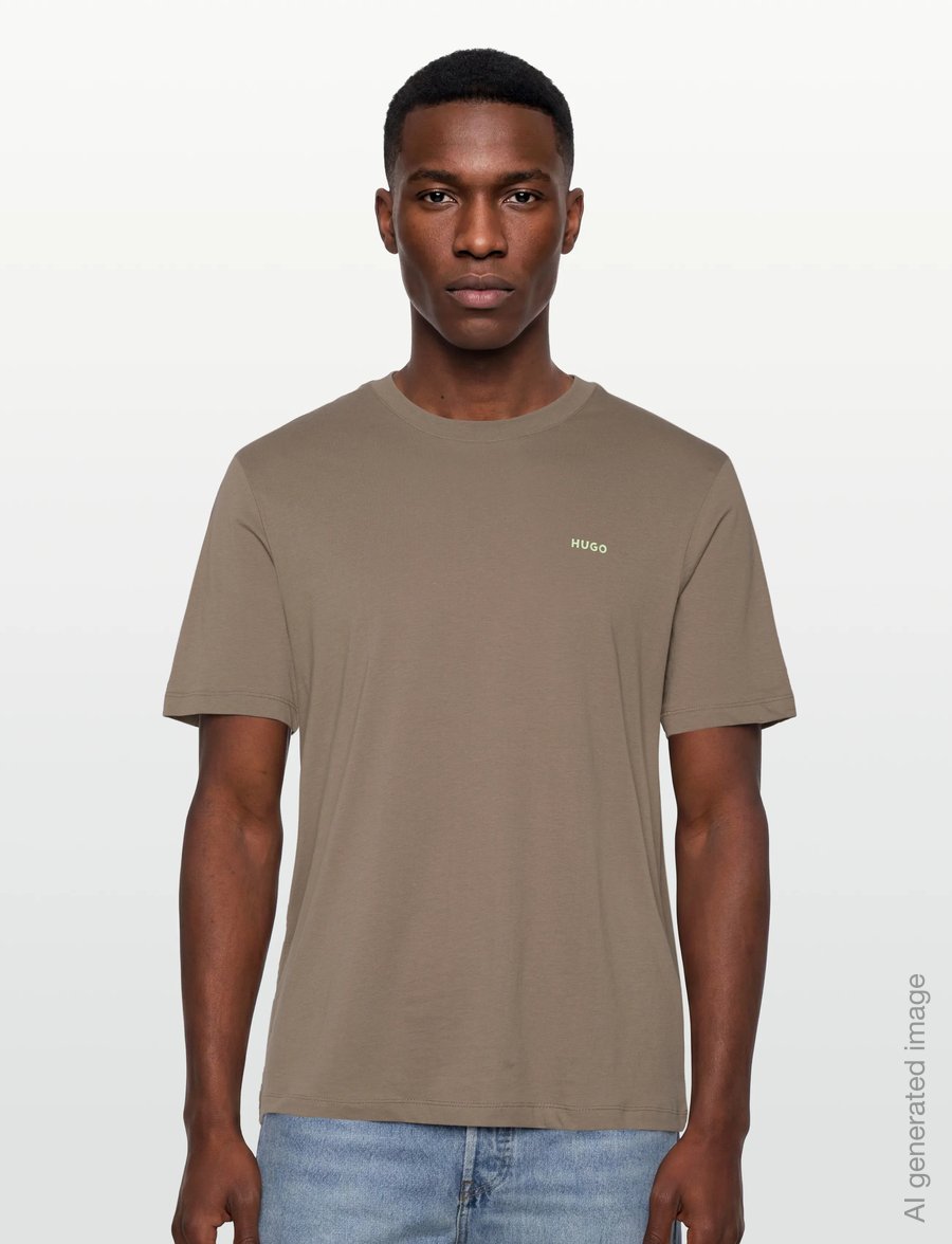 HUGO - Dero222 - kurzärmelige t-shirts - medium brown - 3