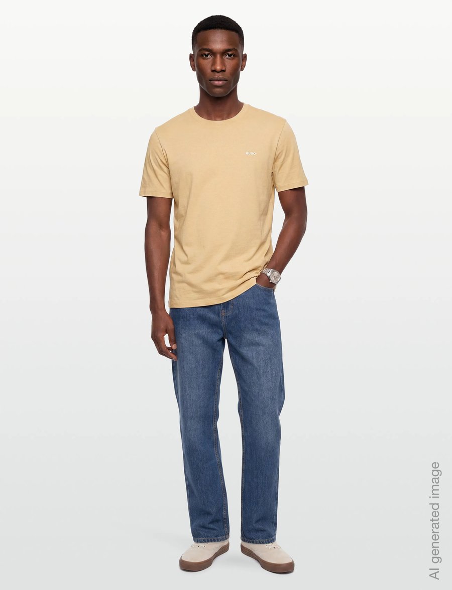 HUGO - Dero222 - short-sleeved t-shirts - open beige - 0