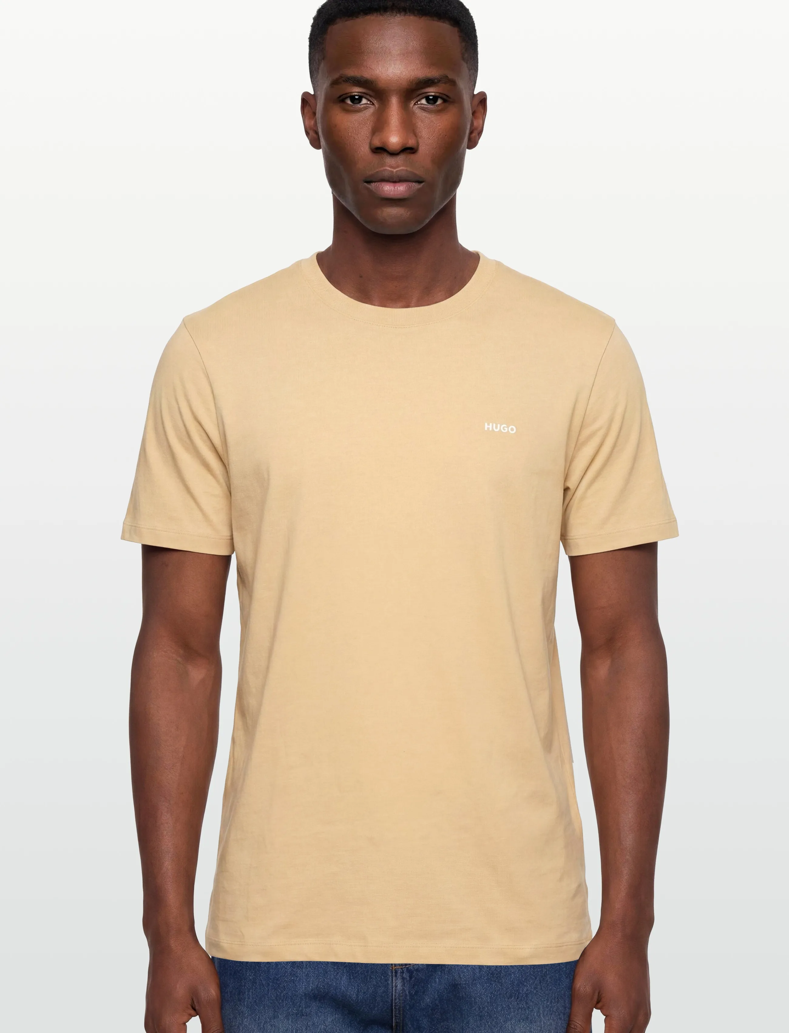 HUGO - Dero222 - short-sleeved t-shirts - open beige - 3
