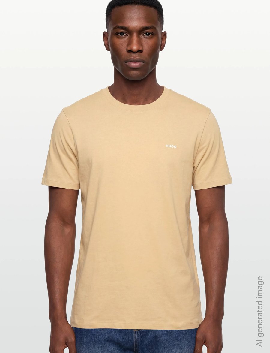 HUGO - Dero222 - short-sleeved t-shirts - open beige - 3