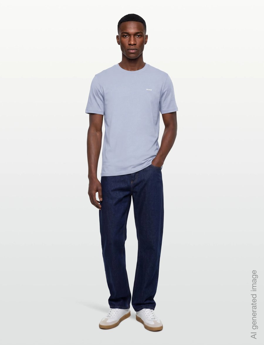 HUGO - Dero222 - kurzärmelige t-shirts - open blue - 0