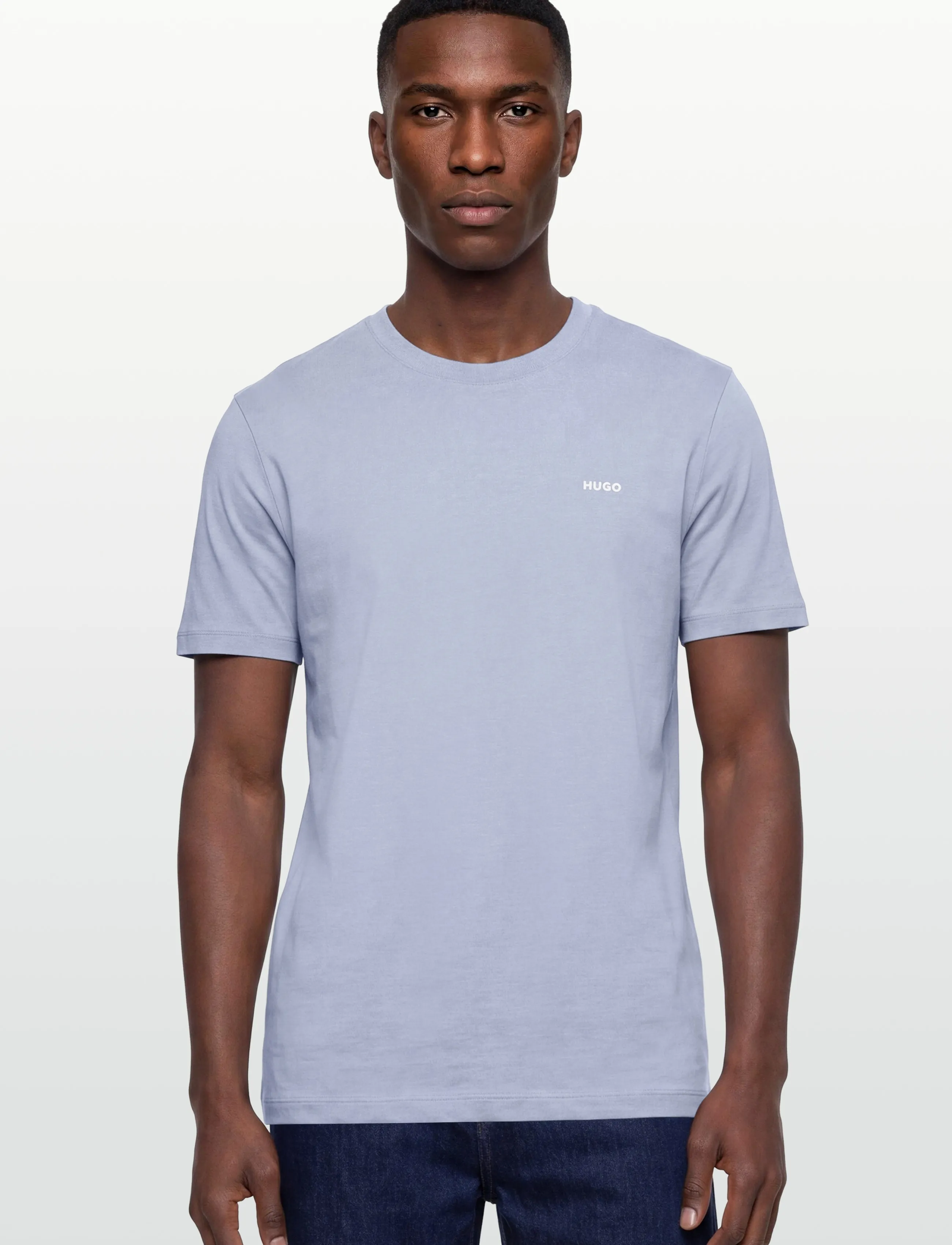 HUGO - Dero222 - short-sleeved t-shirts - open blue - 3