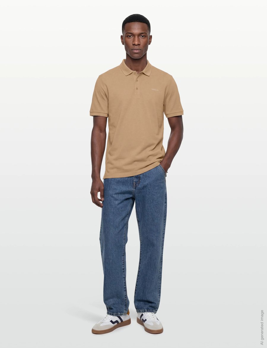 HUGO - Donos222 - kurzärmelig - medium beige - 0