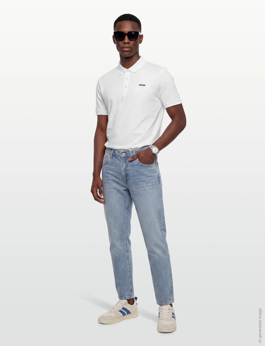 HUGO - Donos222 - kurzärmelige t-shirts - natural - 0