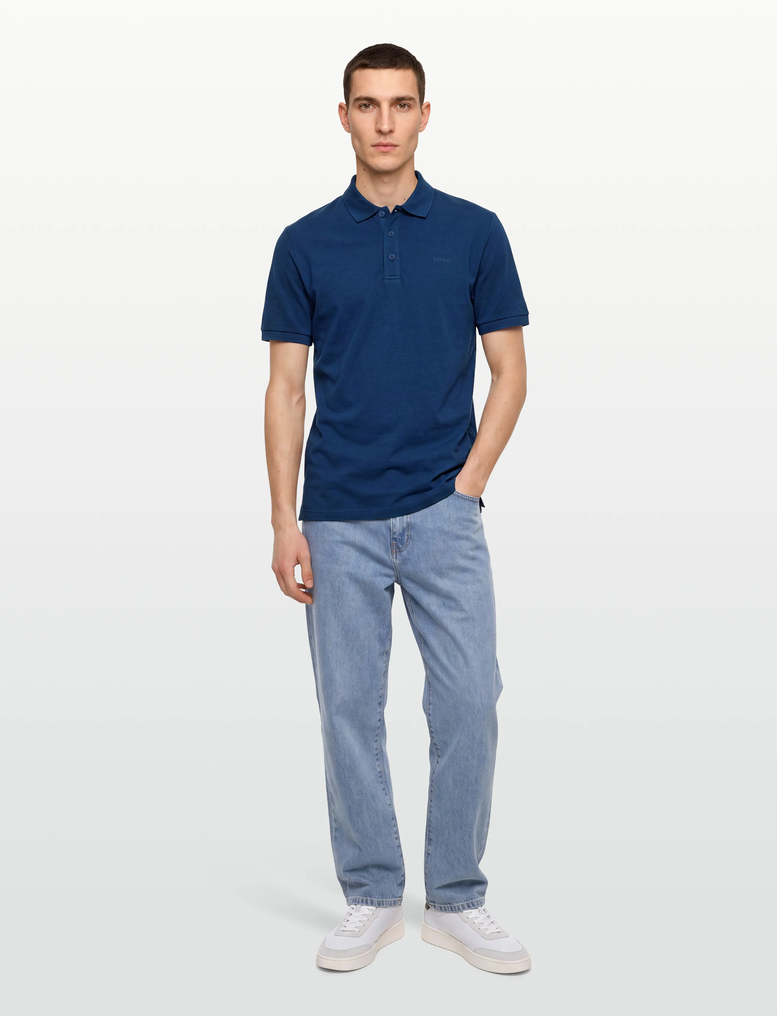 HUGO Donos222, XL, Polos, Marineblau - Short-sleeved, Männerswear