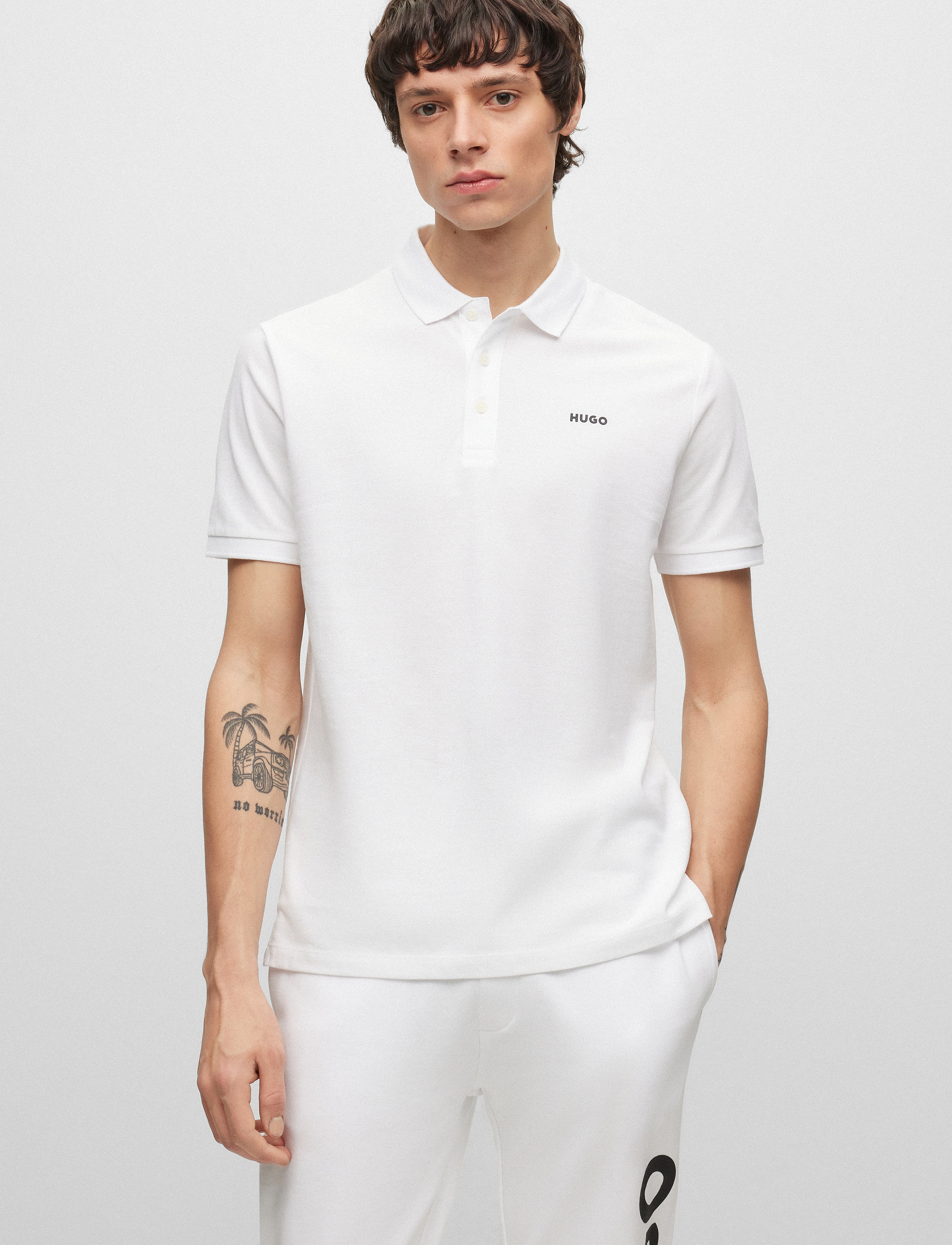 HUGO - Donos222 - lühikeste varrukatega t-särgid - open white - 4