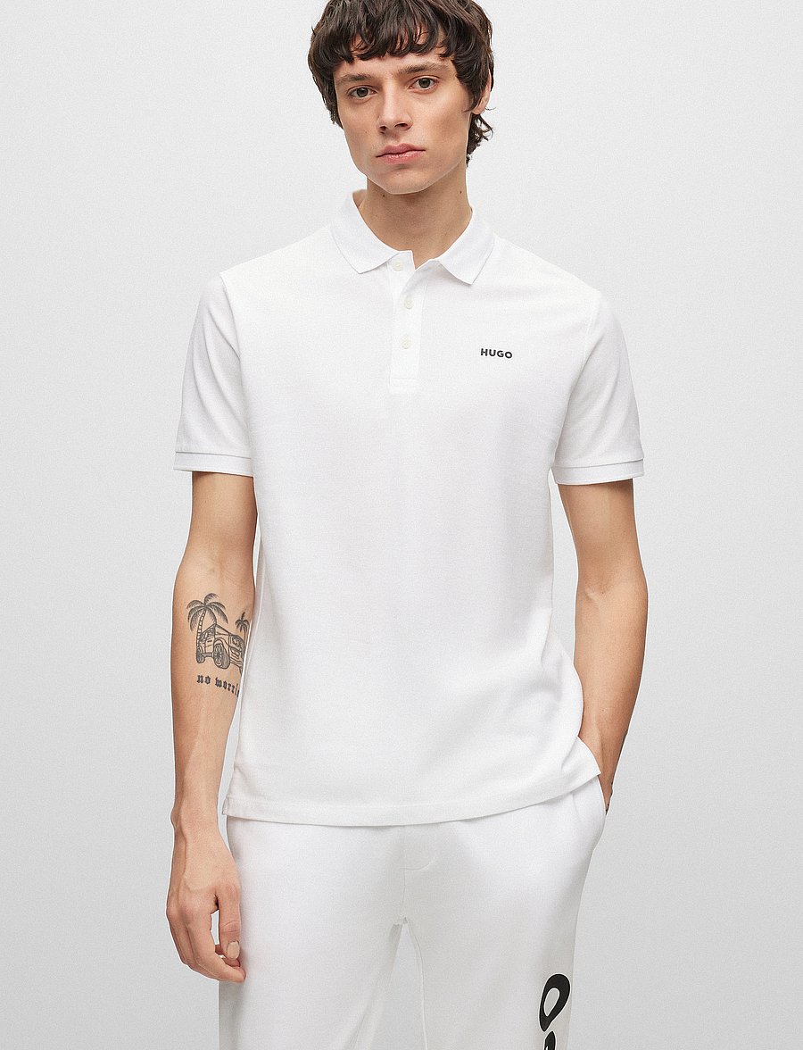 HUGO - Donos222 - kortærmede t-shirts - open white - 4