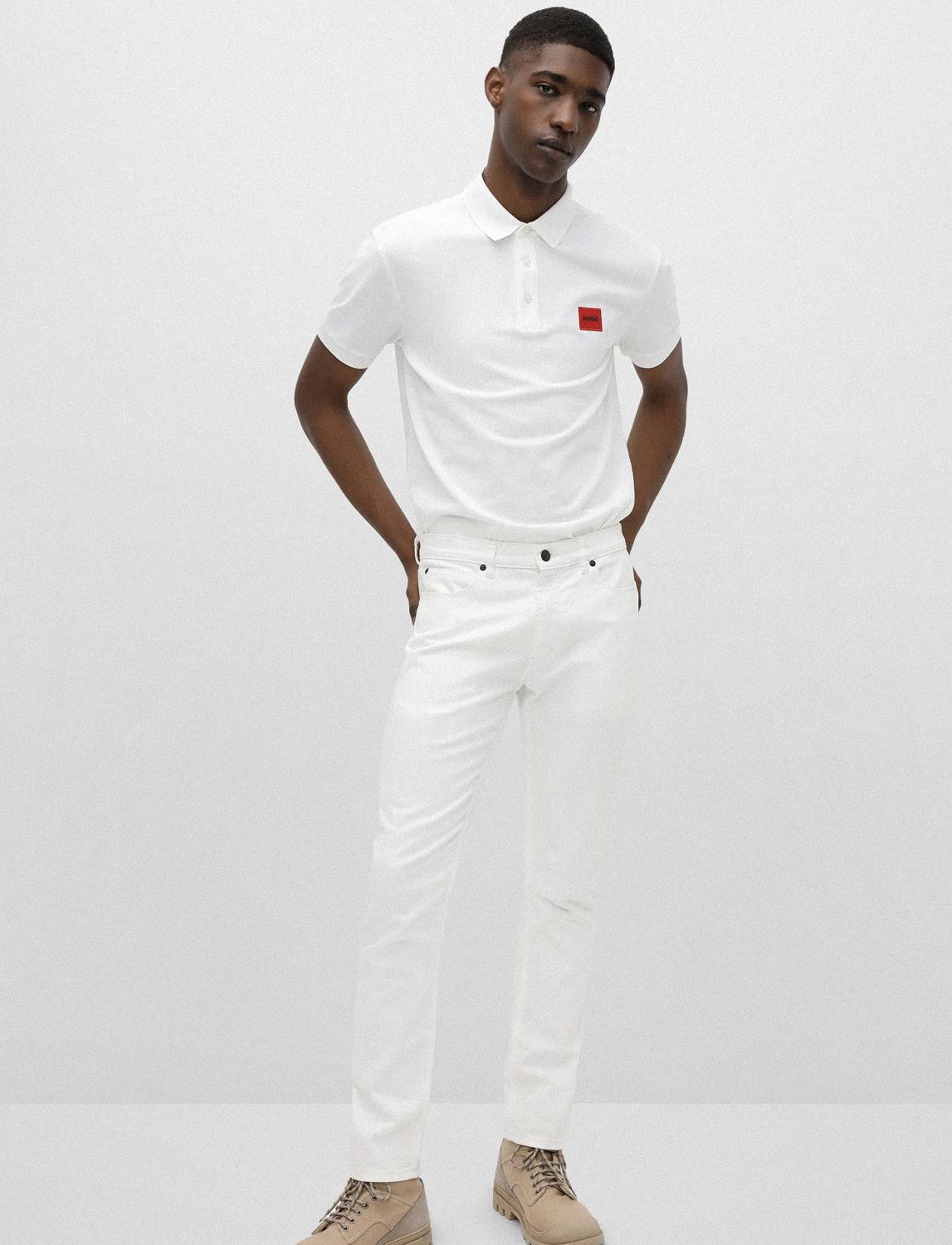HUGO Dereso222, Mænd, Polo T-shirt, Hvid, Str: L