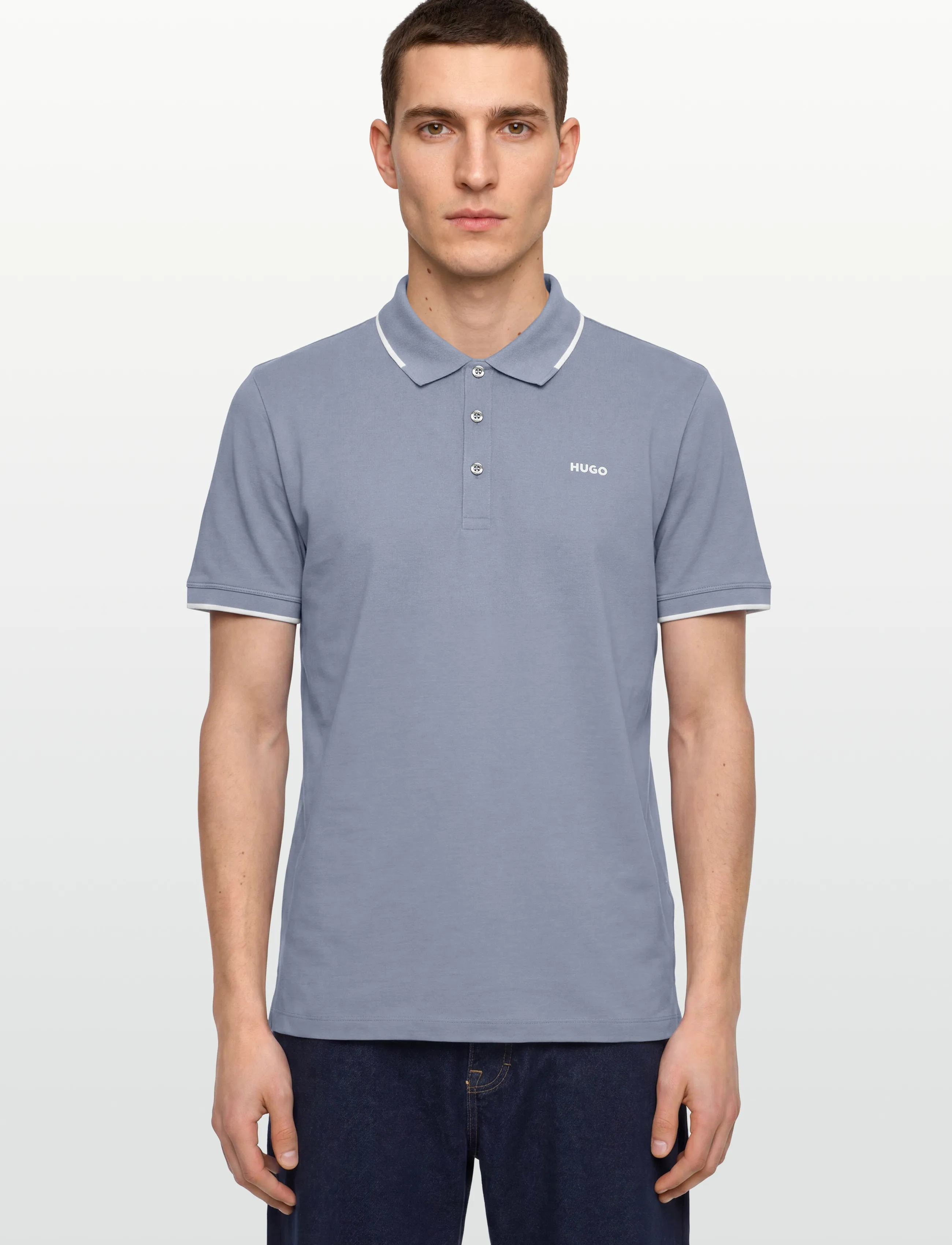 HUGO - Dinoso222 - lühikeste varrukatega polod - open blue - 3