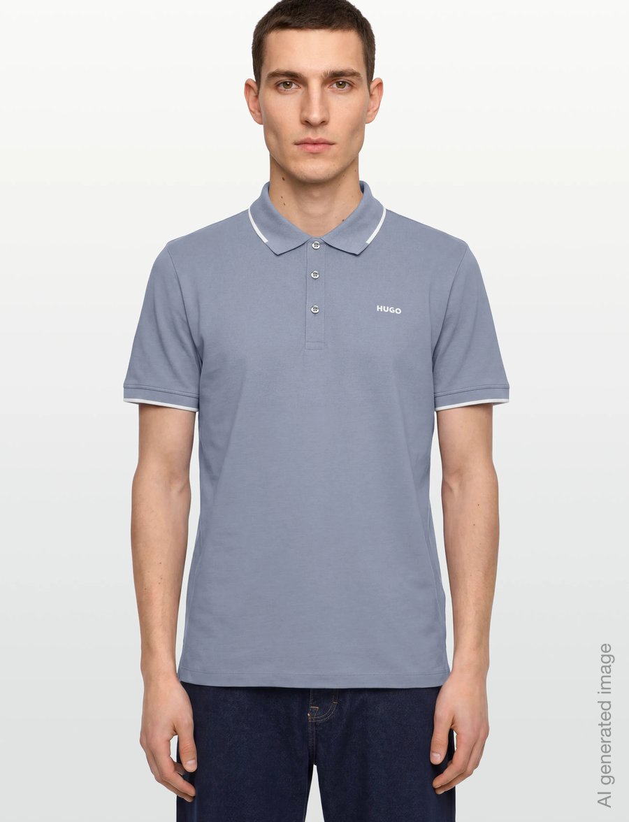 HUGO - Dinoso222 - kortærmede poloer - open blue - 3