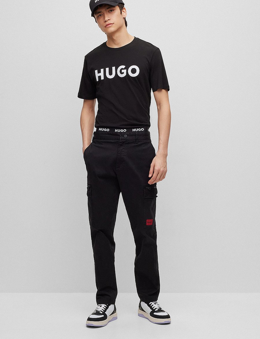 HUGO - Dulivio - kortärmade t-shirts - black - 0