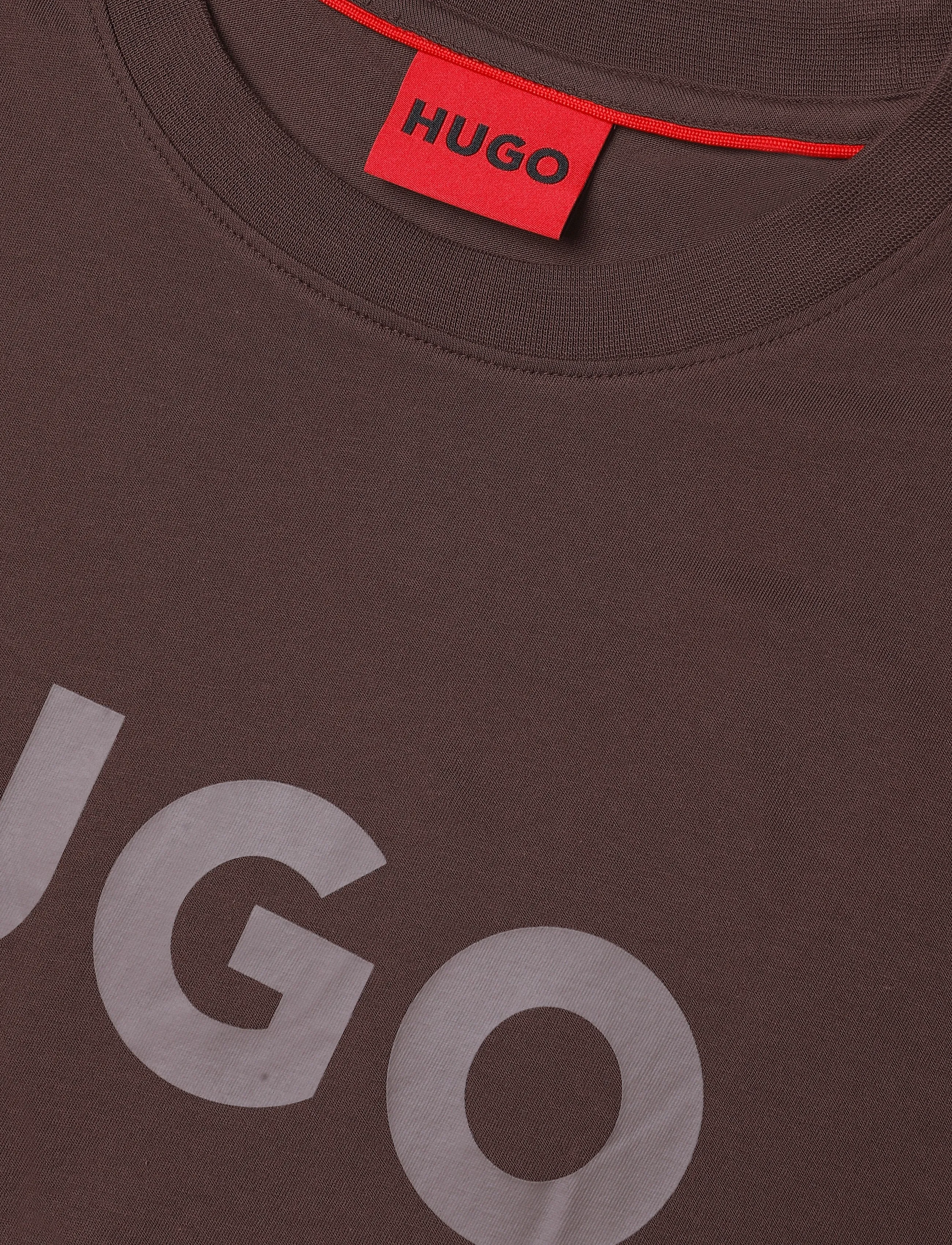 HUGO - Dulivio - kurzärmelige t-shirts - brown overflow - 2