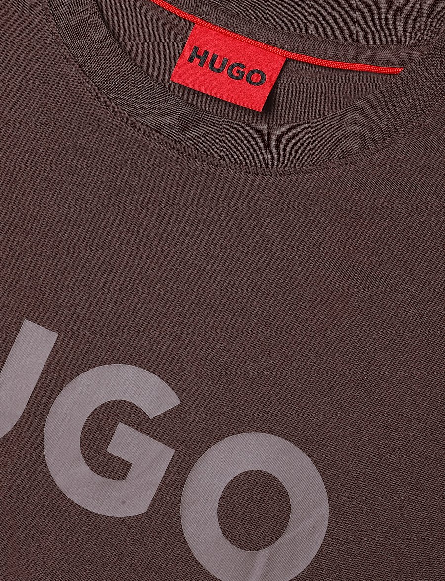 HUGO - Dulivio - kurzärmelige t-shirts - brown overflow - 2