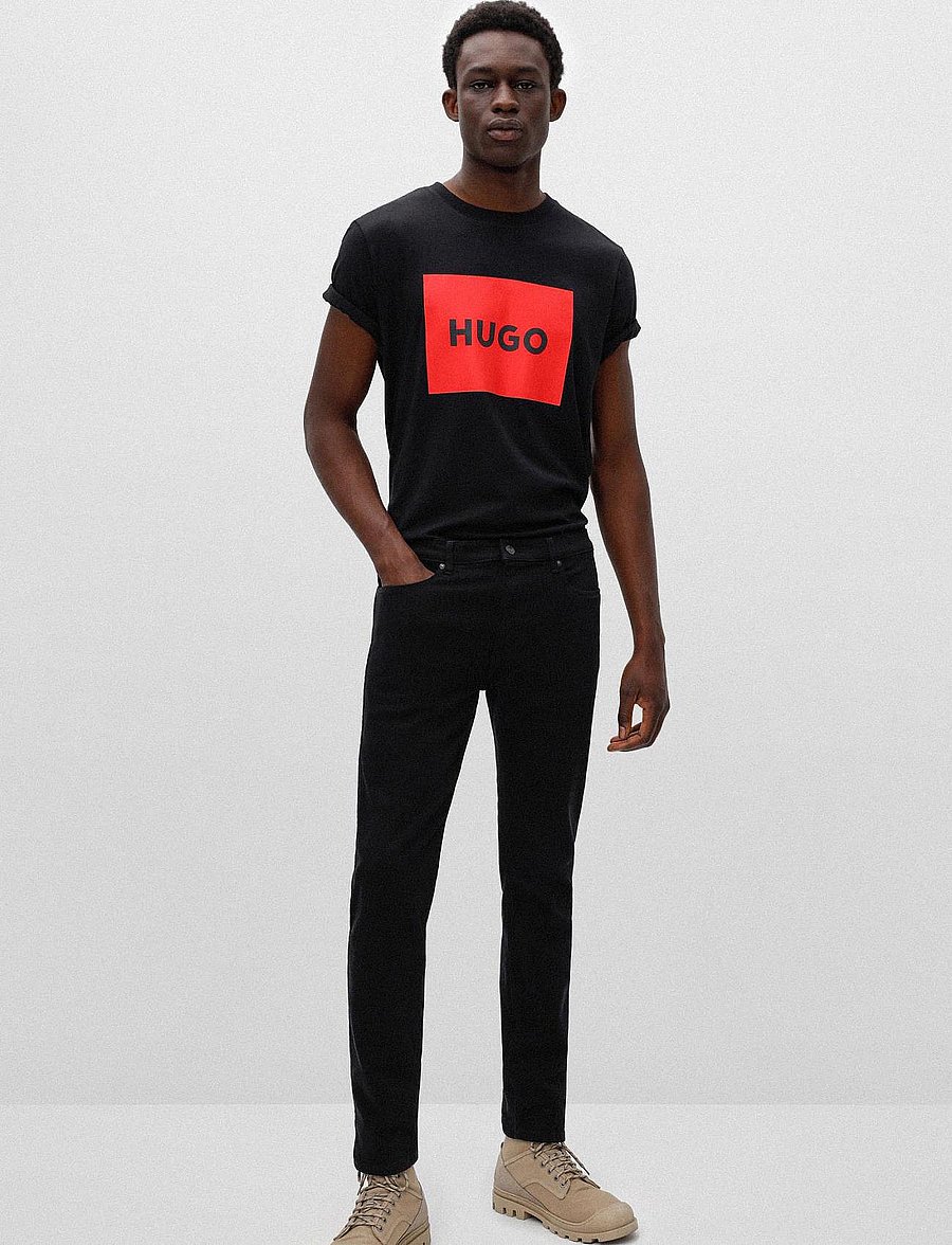 HUGO - Dulive222 - lühikeste varrukatega t-särgid - black - 0