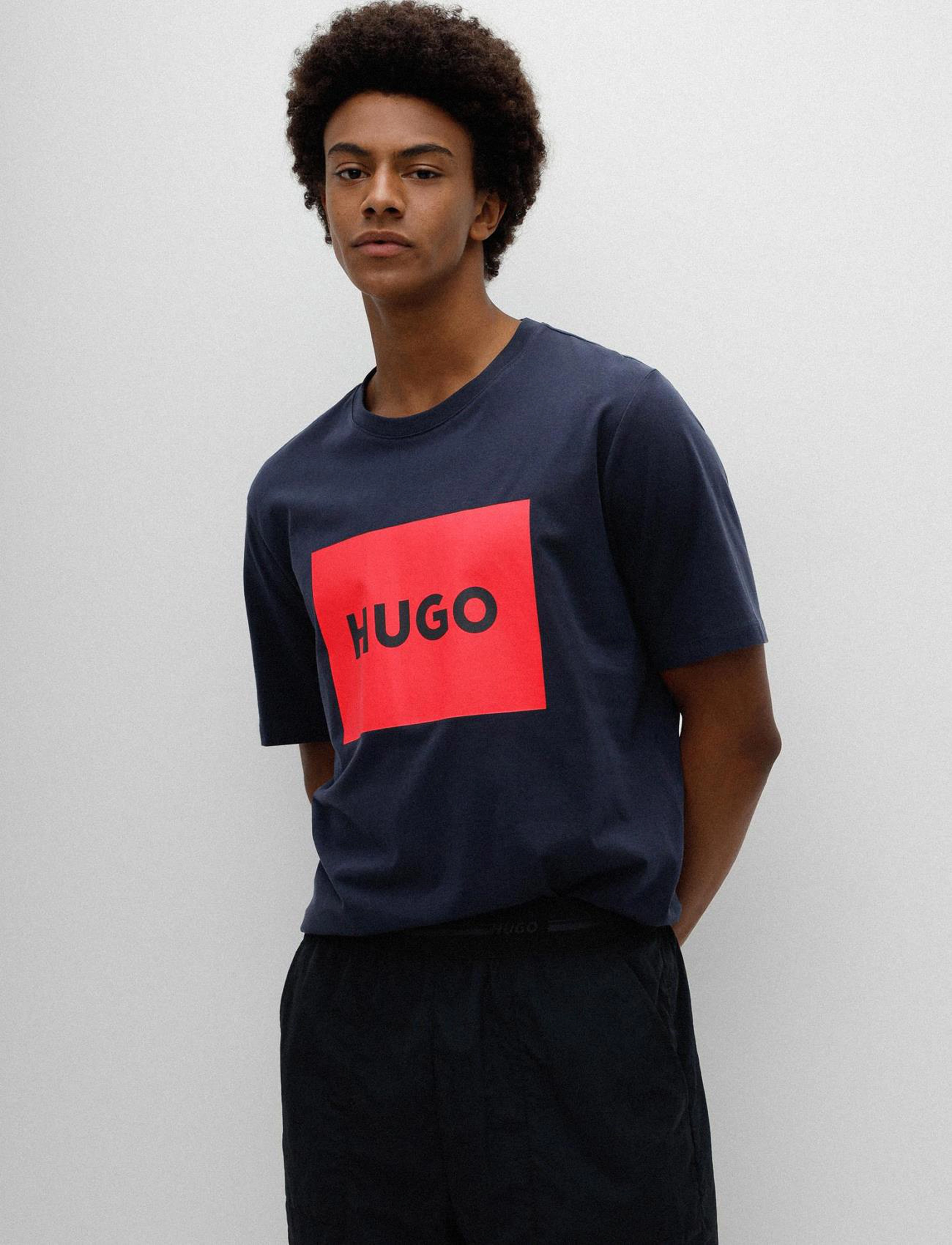 HUGO - Dulive222 - kortärmade t-shirts - dark blue - 4