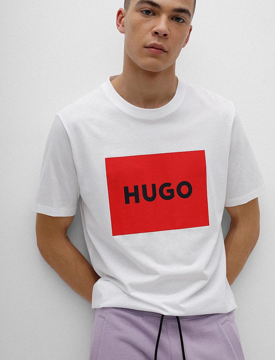 HUGO - Dulive222 - kurzärmelige t-shirts - white - 3