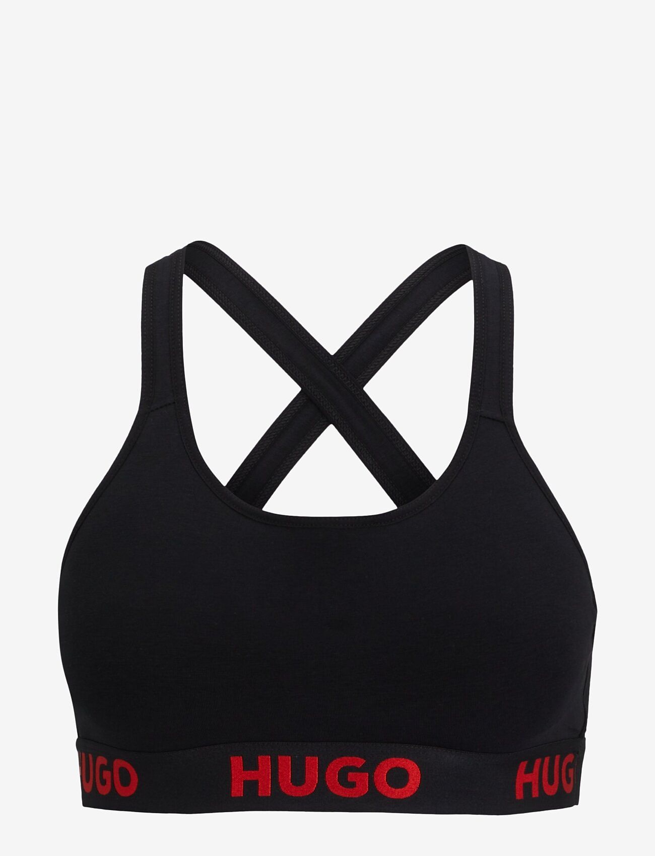 HUGO - BRALETTE PADDED SPORTY LOGO - tank-top-bhs - black - 0