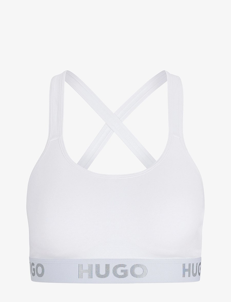 HUGO - BRALETTE PADDED SPORTY LOGO - bh-linnen - white - 0