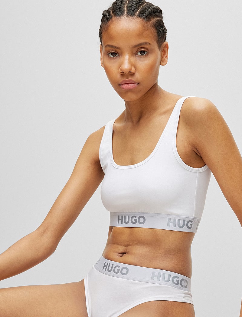 HUGO - BRALETTE SPORTY LOGO - tank top rinnahoidjad - white - 3