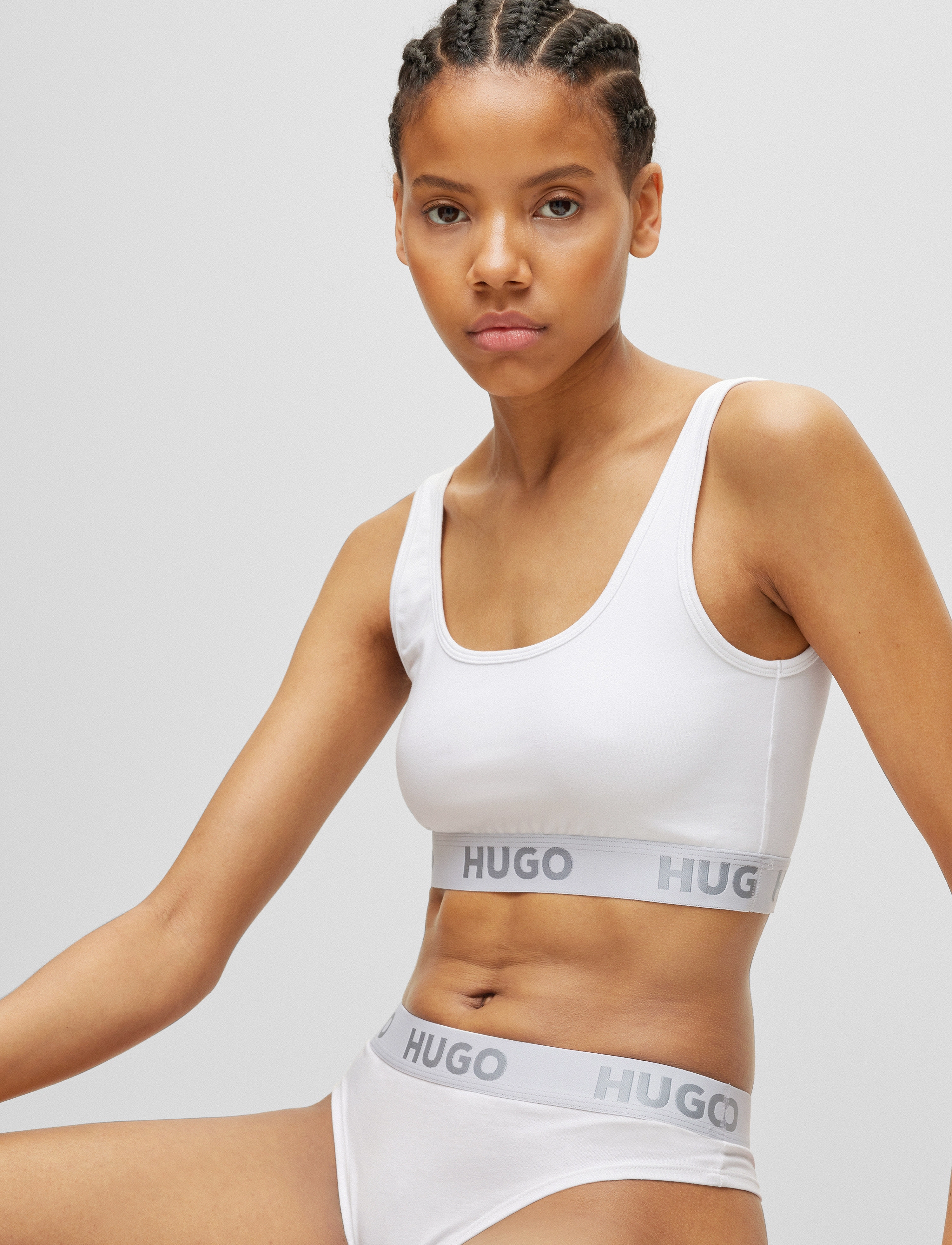 HUGO - BRALETTE SPORTY LOGO - tank top bras - white - 3