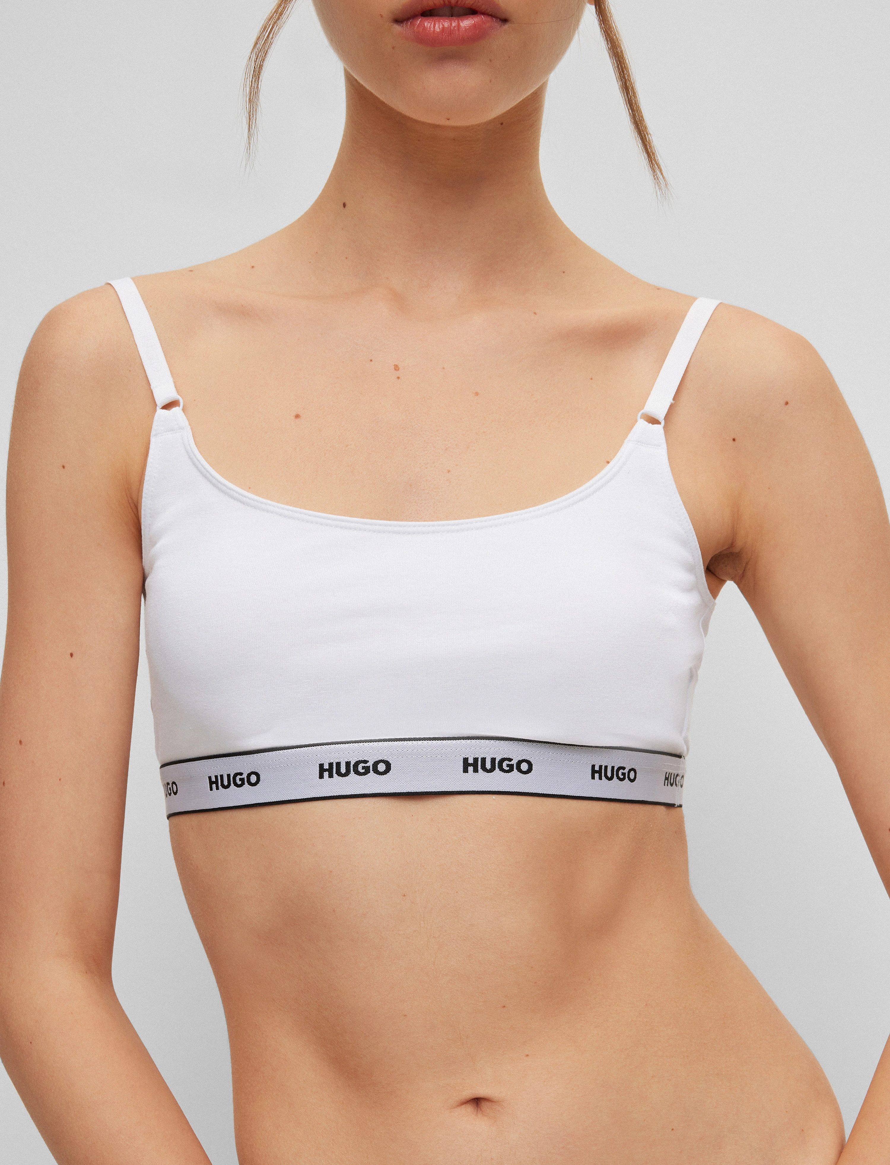 HUGO - TWIN BRALETTE STRIPE - tank top-bh'er - white - 3