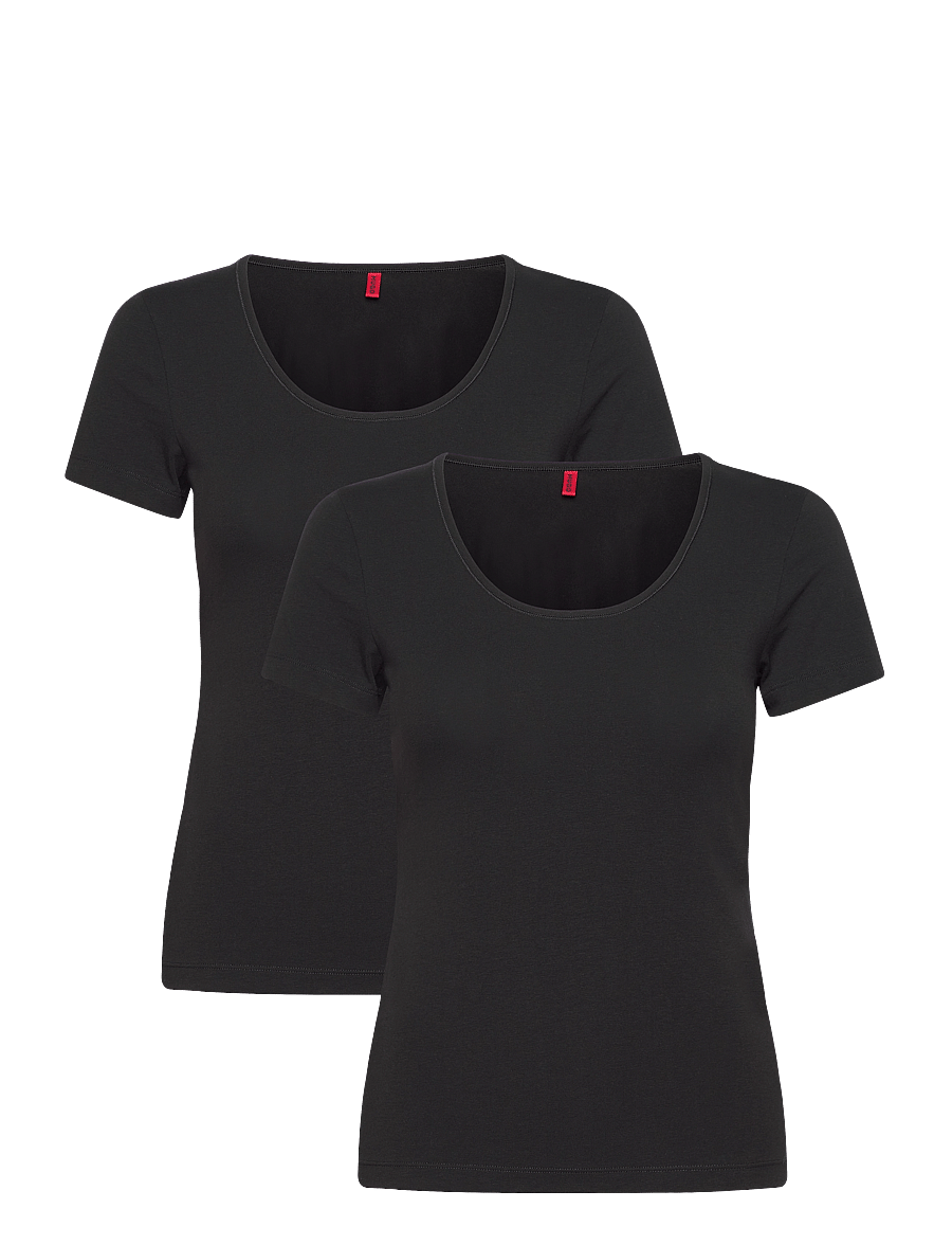 HUGO - TWIN T-SHIRT RN - t-shirts & toppe - black - 0