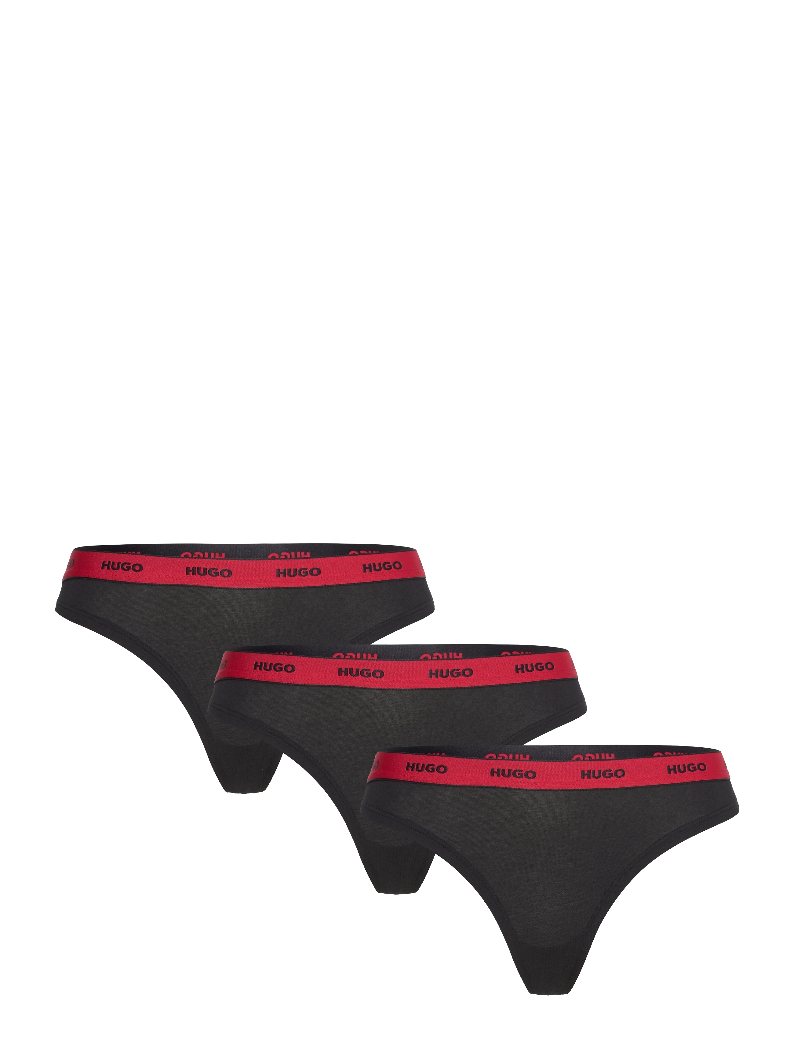 HUGO Triplet Thong Stripe, XS, Black, Trusser > G-Streng, Dame