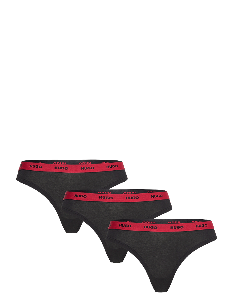 HUGO - TRIPLET THONG STRIPE - string - black - 0