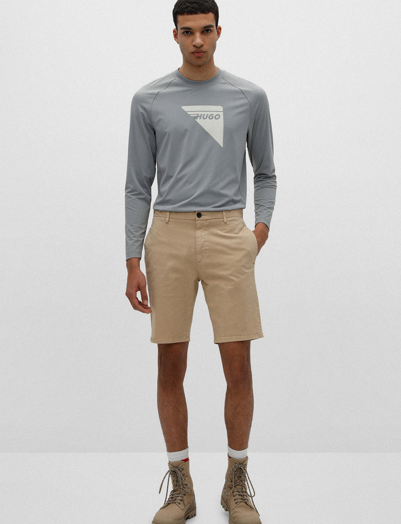 HUGO - David222SD - chino lühikesed püksid - medium beige - 0