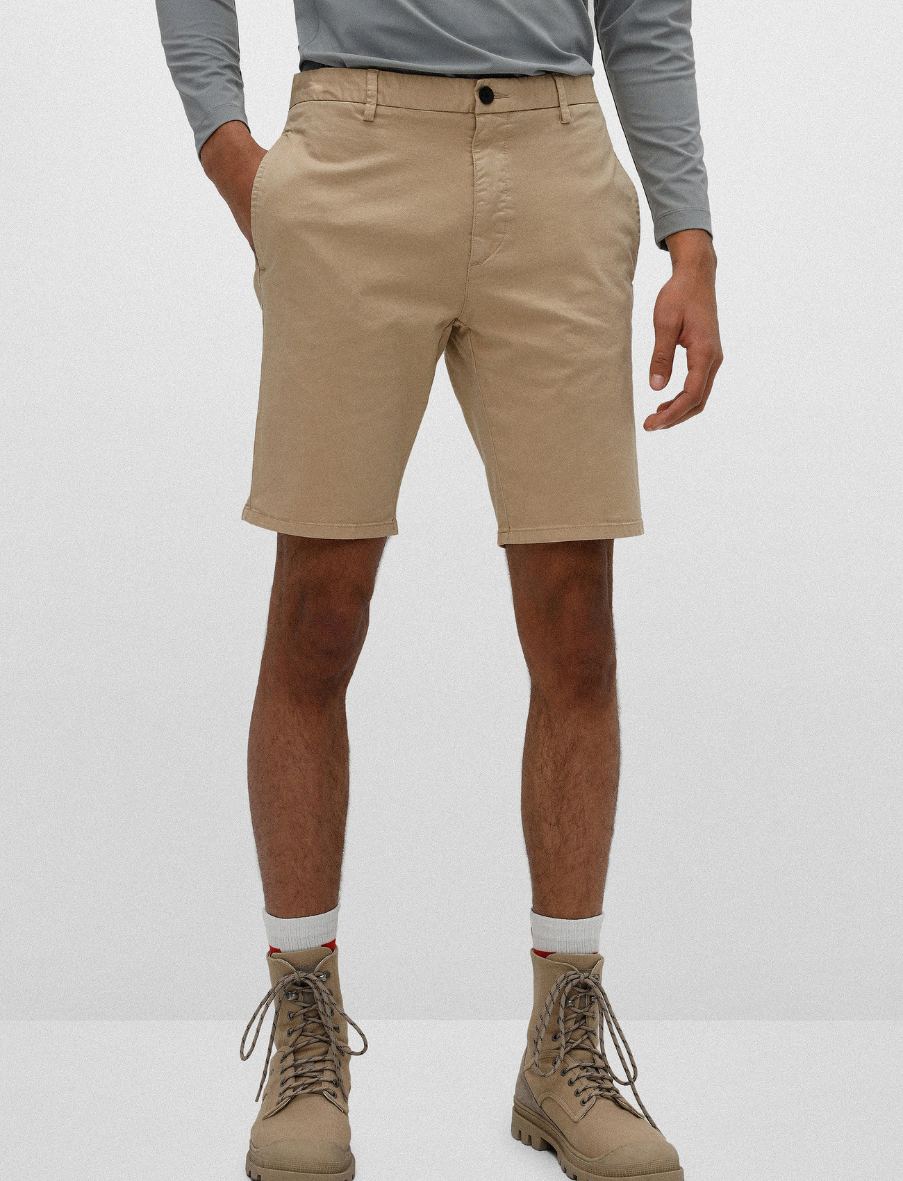 HUGO - David222SD - chino lühikesed püksid - medium beige - 3