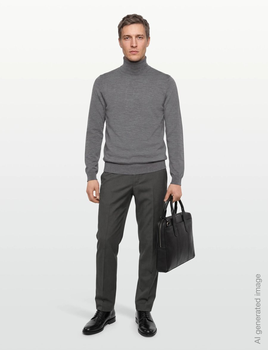 HUGO - San Thomas-M - kõrge kaelusega - medium grey - 0