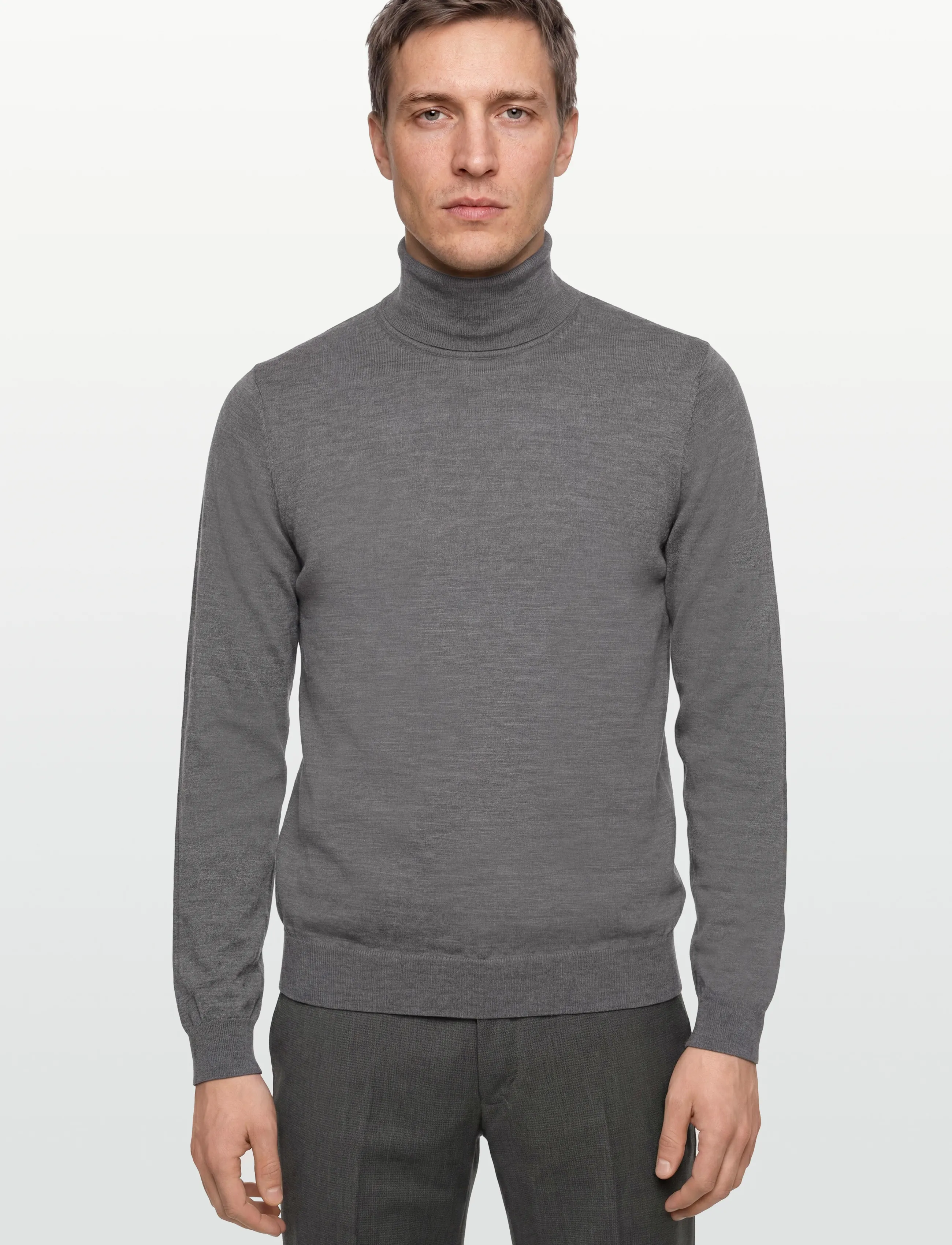 HUGO - San Thomas-M - rollkragenpullover - medium grey - 3