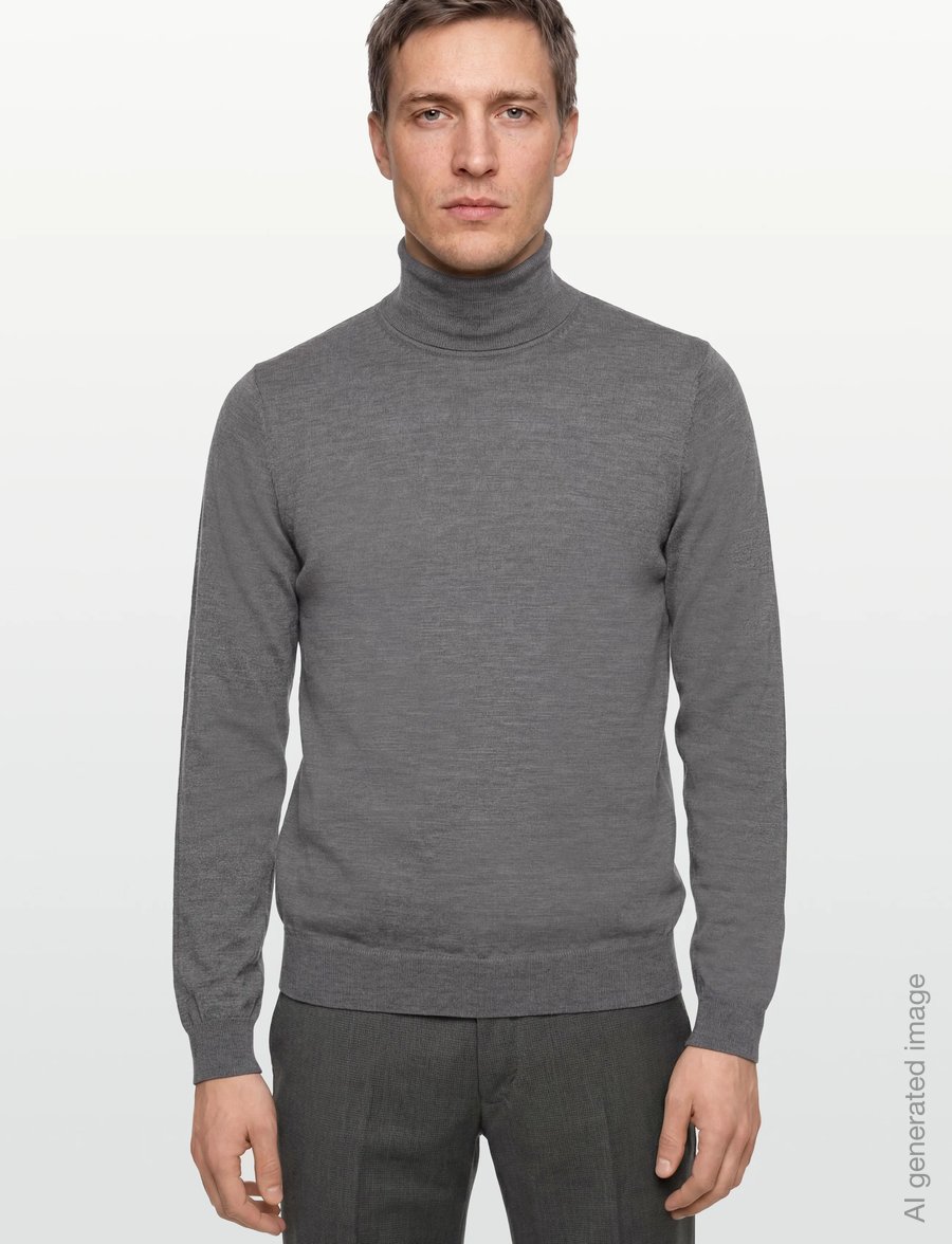 HUGO - San Thomas-M - kõrge kaelusega - medium grey - 3