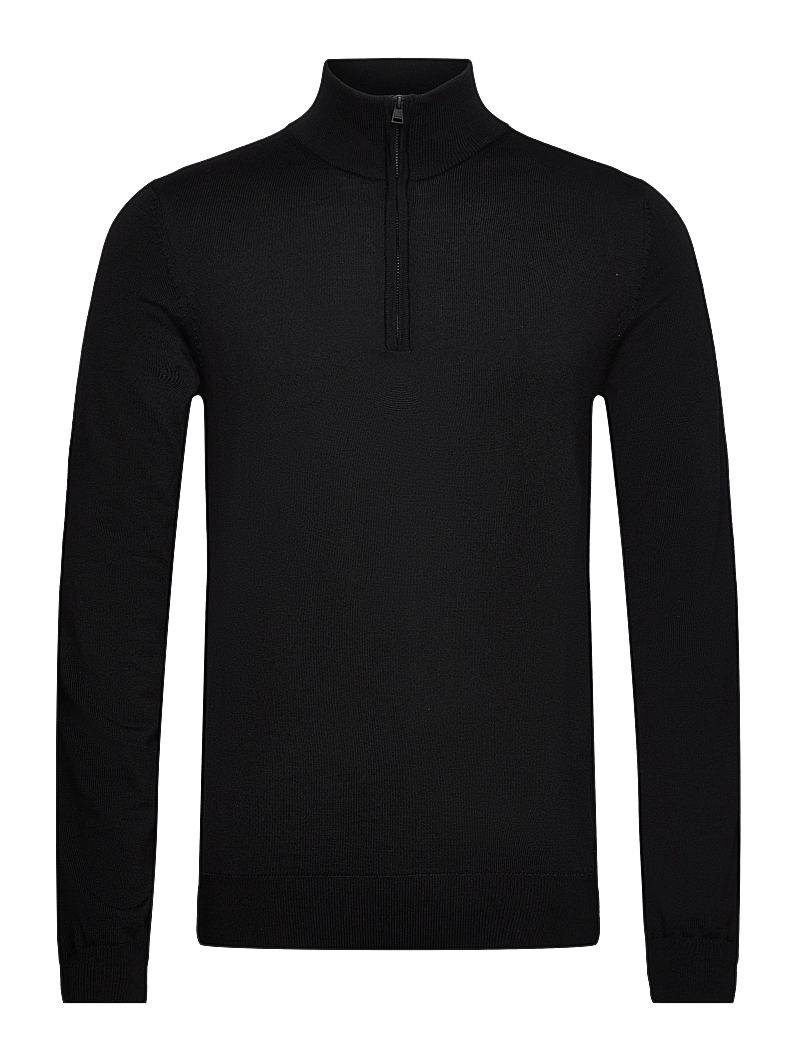 HUGO - San Quirin-M - halfzip strik - black - 0