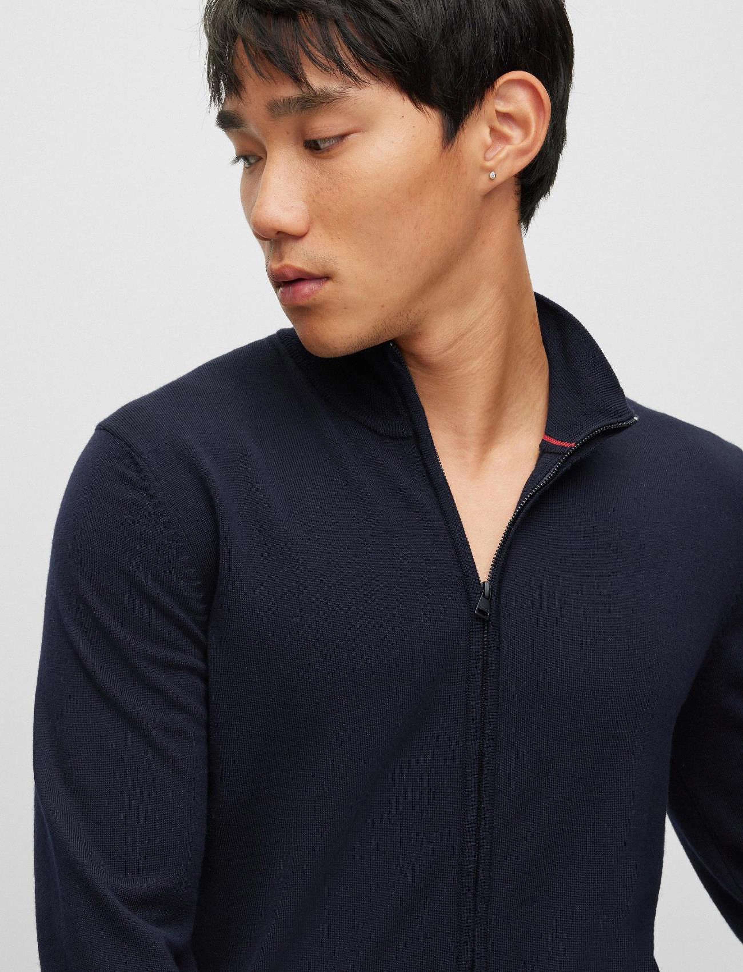 HUGO - San Jorge-M - pullover mit durchgehendem reißverschluss - navy - 3