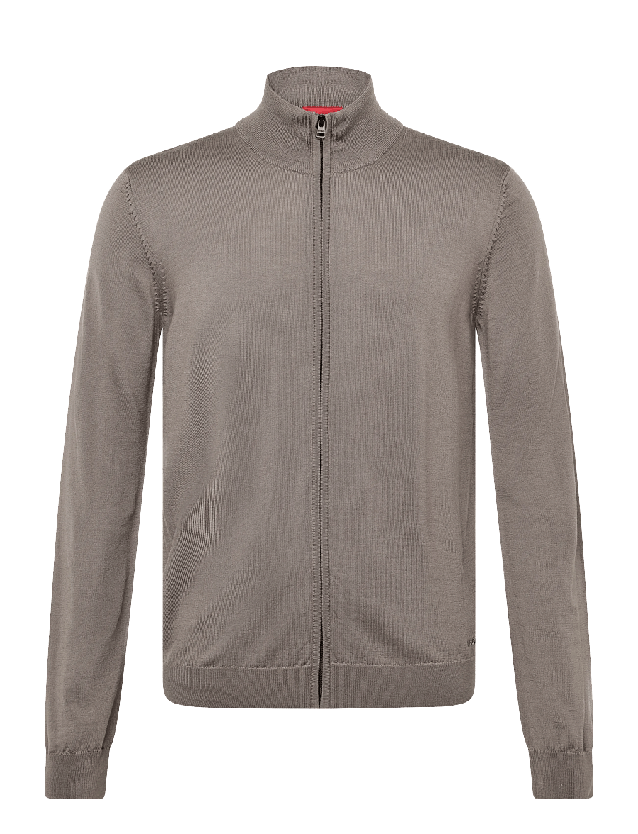 HUGO - San Jorge-M - pullover mit durchgehendem reißverschluss - rust/copper - 0