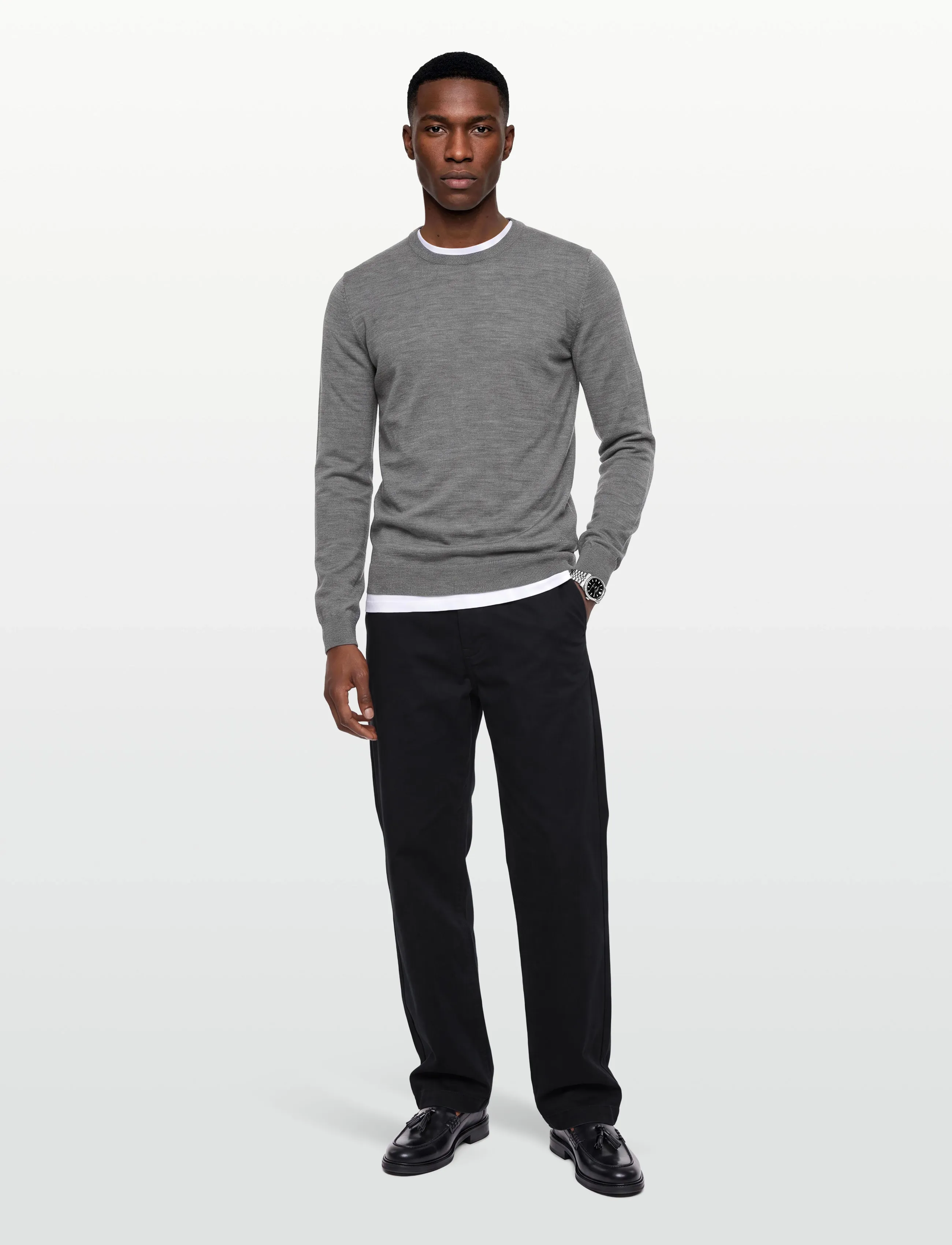 HUGO San Cedric-M1, XL, Knitwear, Grau - Round Necks, Männerswear