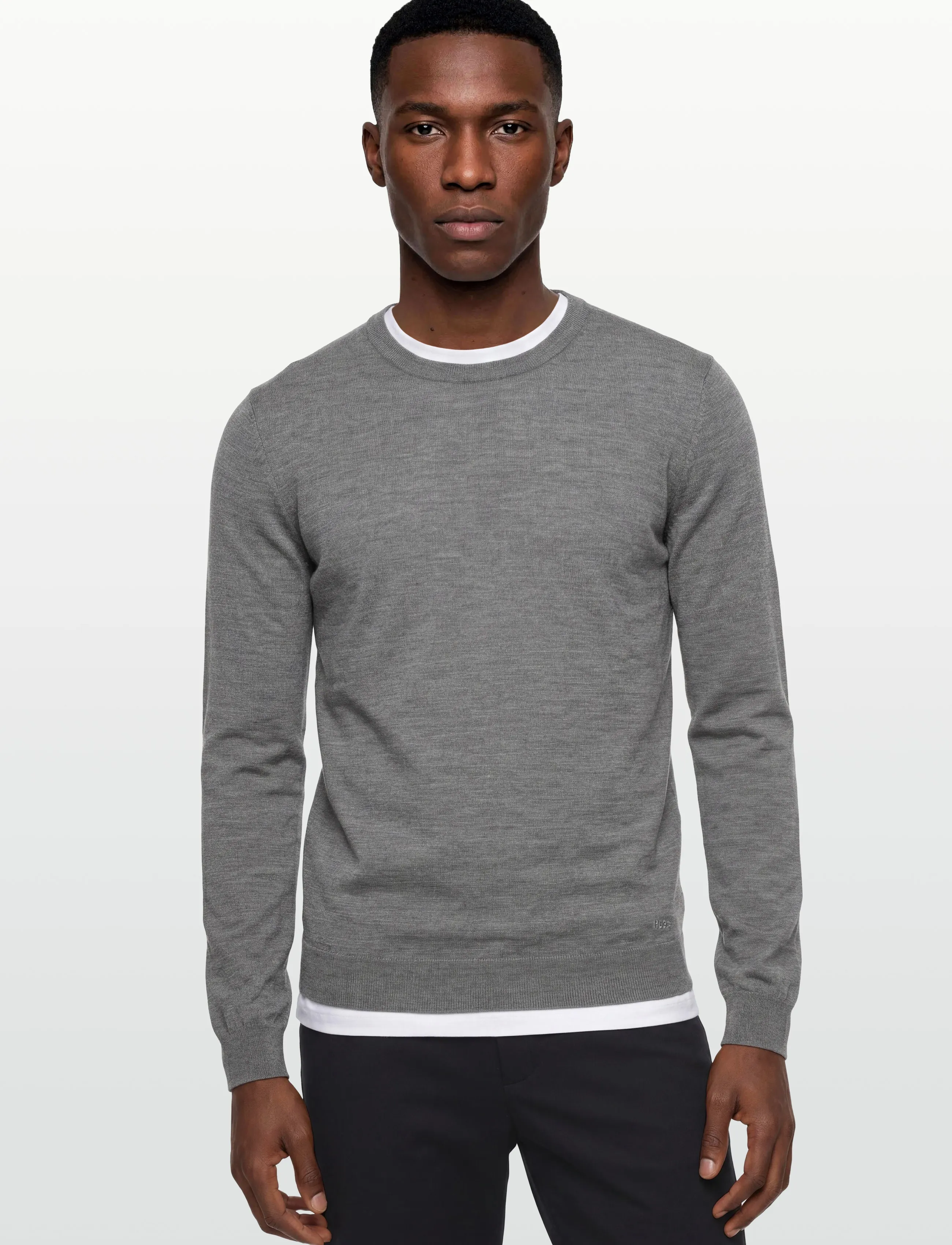 HUGO - San Cedric-M1 - stickade basplagg - medium grey - 3