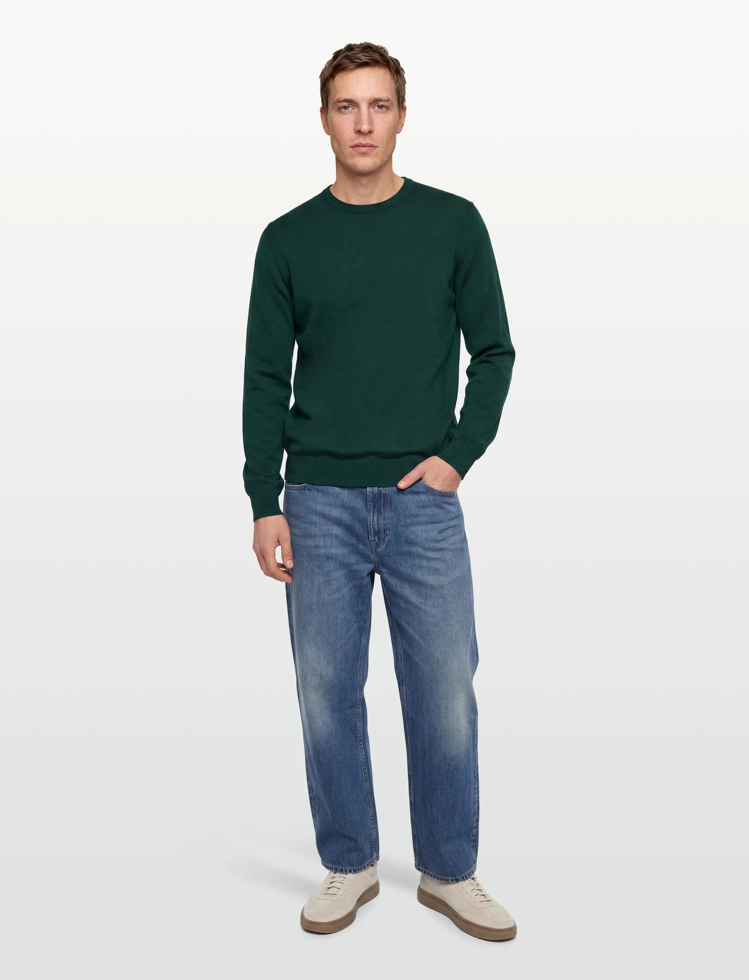 HUGO San Cedric-M1, L, Knitwear, Grün - Round Necks, Männerswear