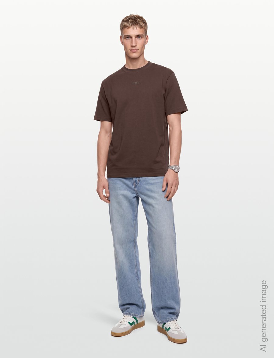 HUGO - Dapolino - kurzärmelige t-shirts - brown overflow - 0