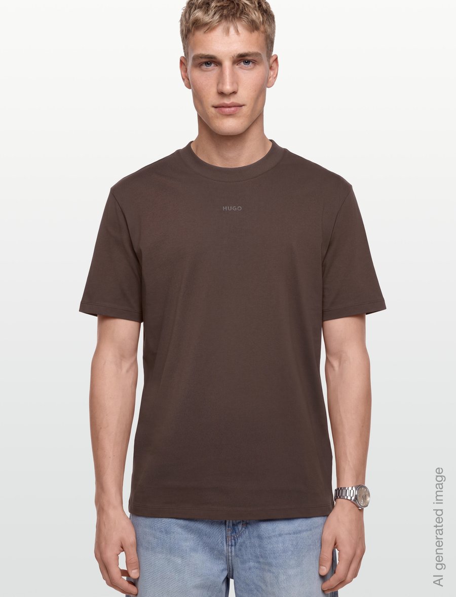 HUGO - Dapolino - kurzärmelige t-shirts - brown overflow - 3