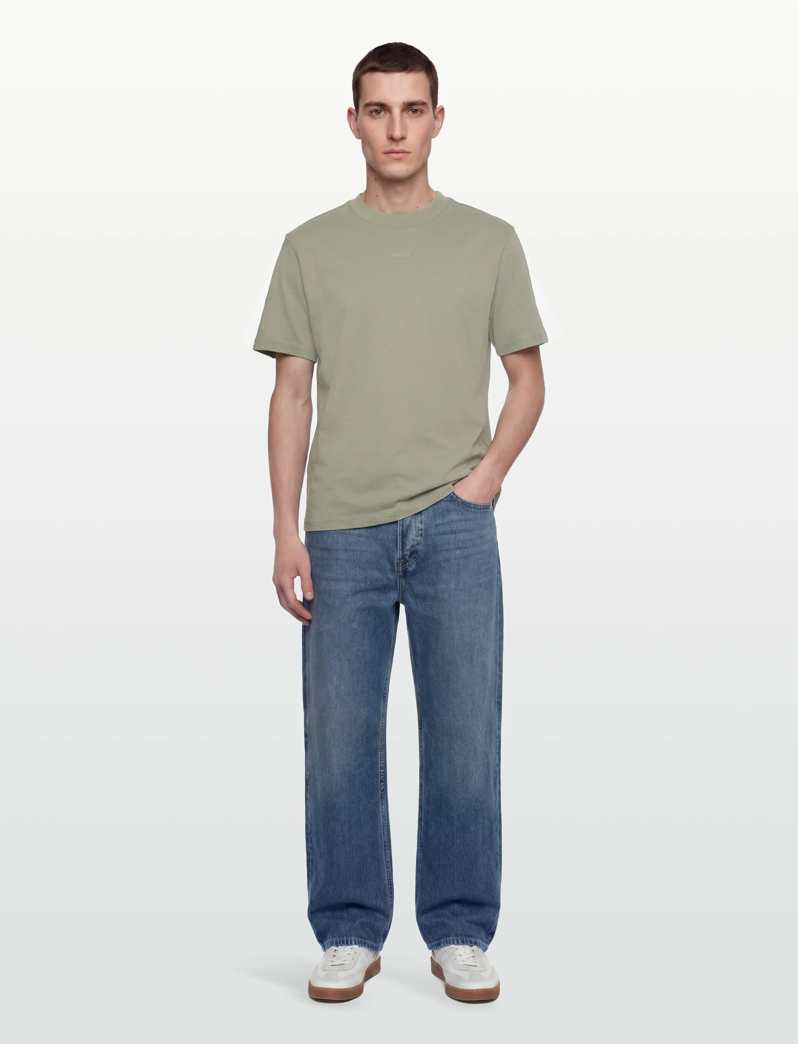 HUGO Dapolino - T-Shirts - LIGHT/PASTEL GREEN / khaki/green