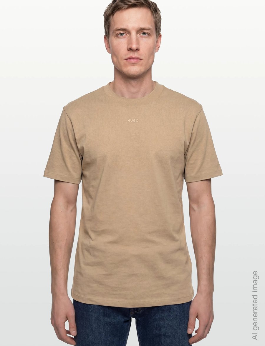 HUGO - Dapolino - lühikeste varrukatega t-särgid - medium beige - 3