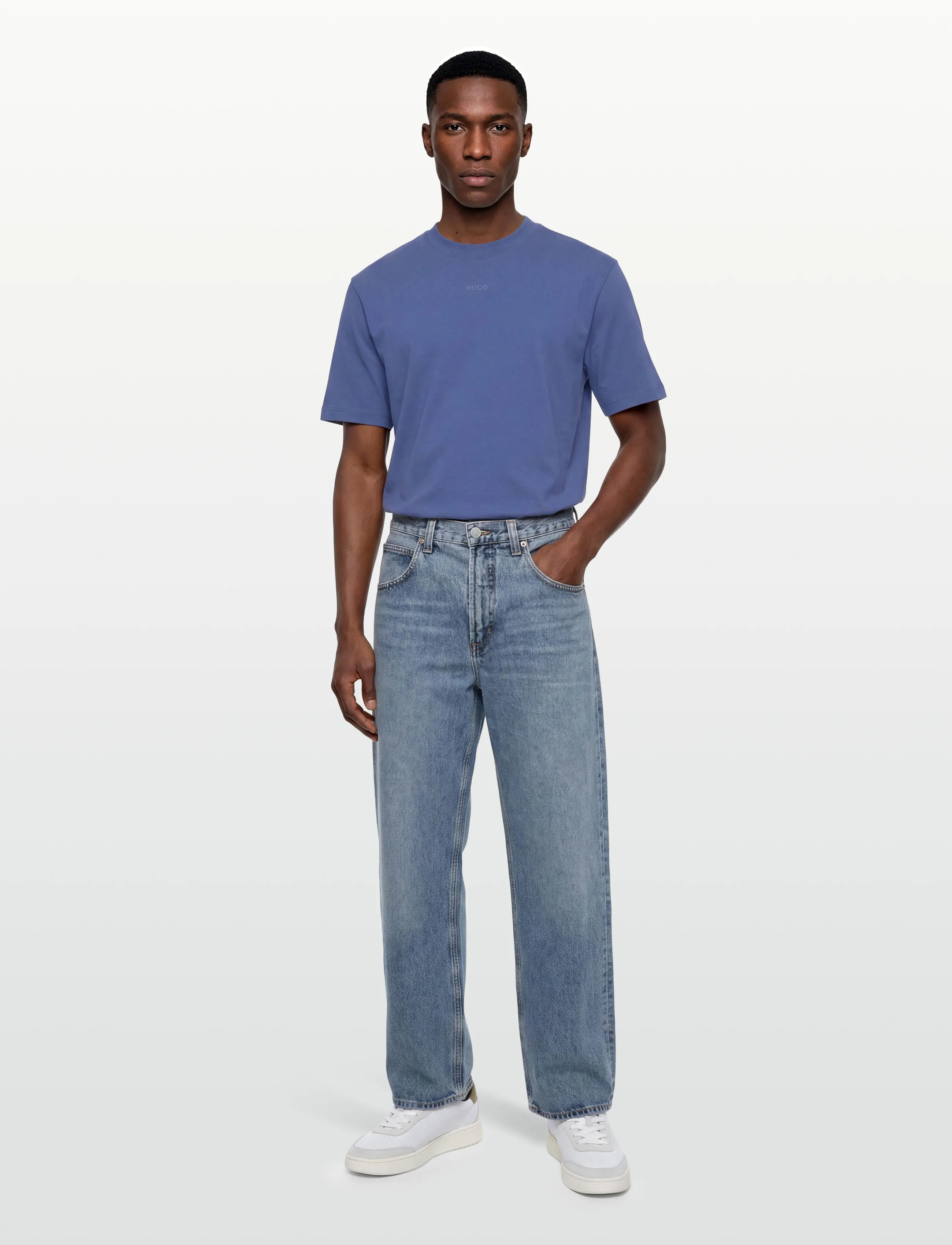 HUGO - Dapolino - basic t-shirts - medium blue - 0
