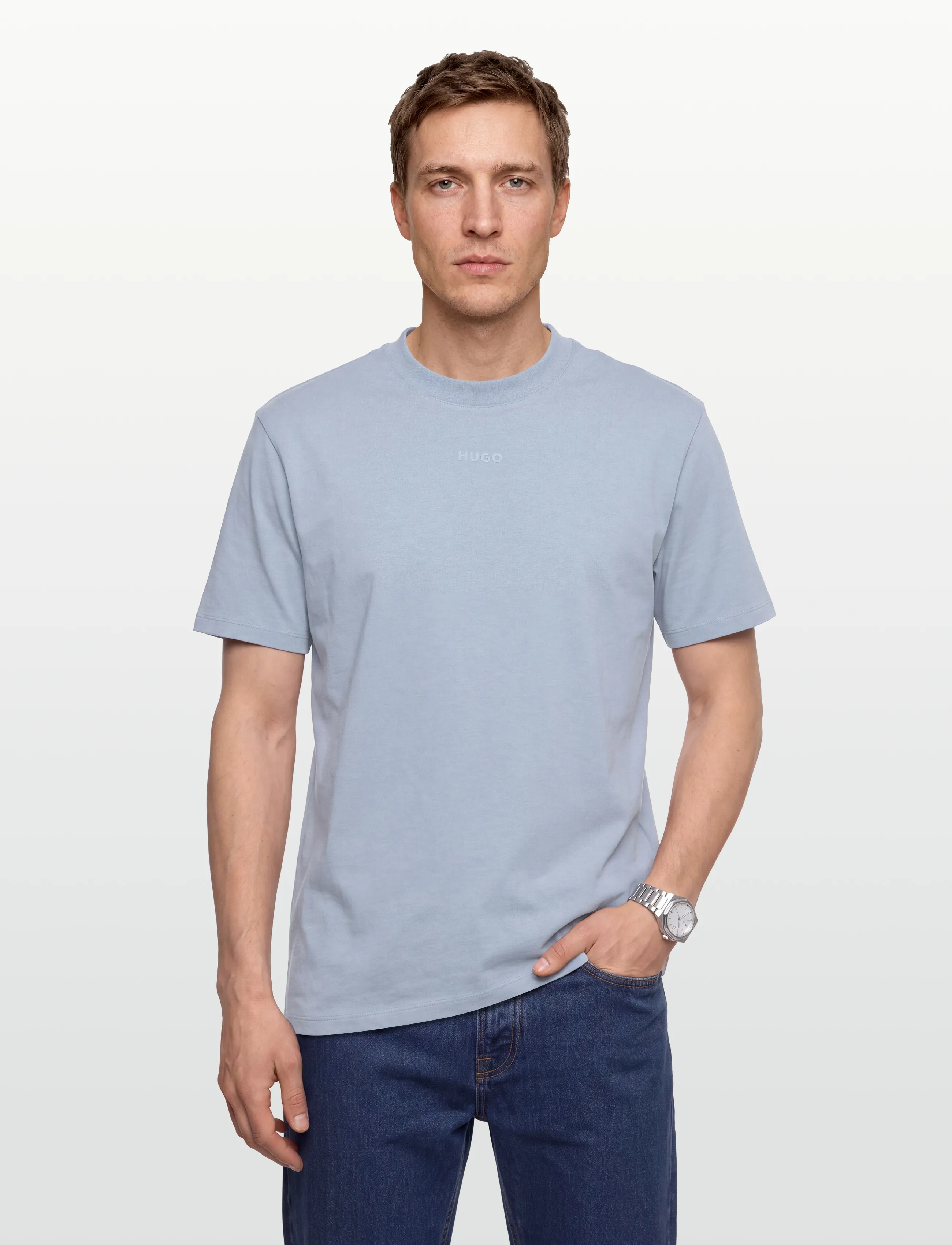 HUGO - Dapolino - kurzärmelige t-shirts - open blue - 3