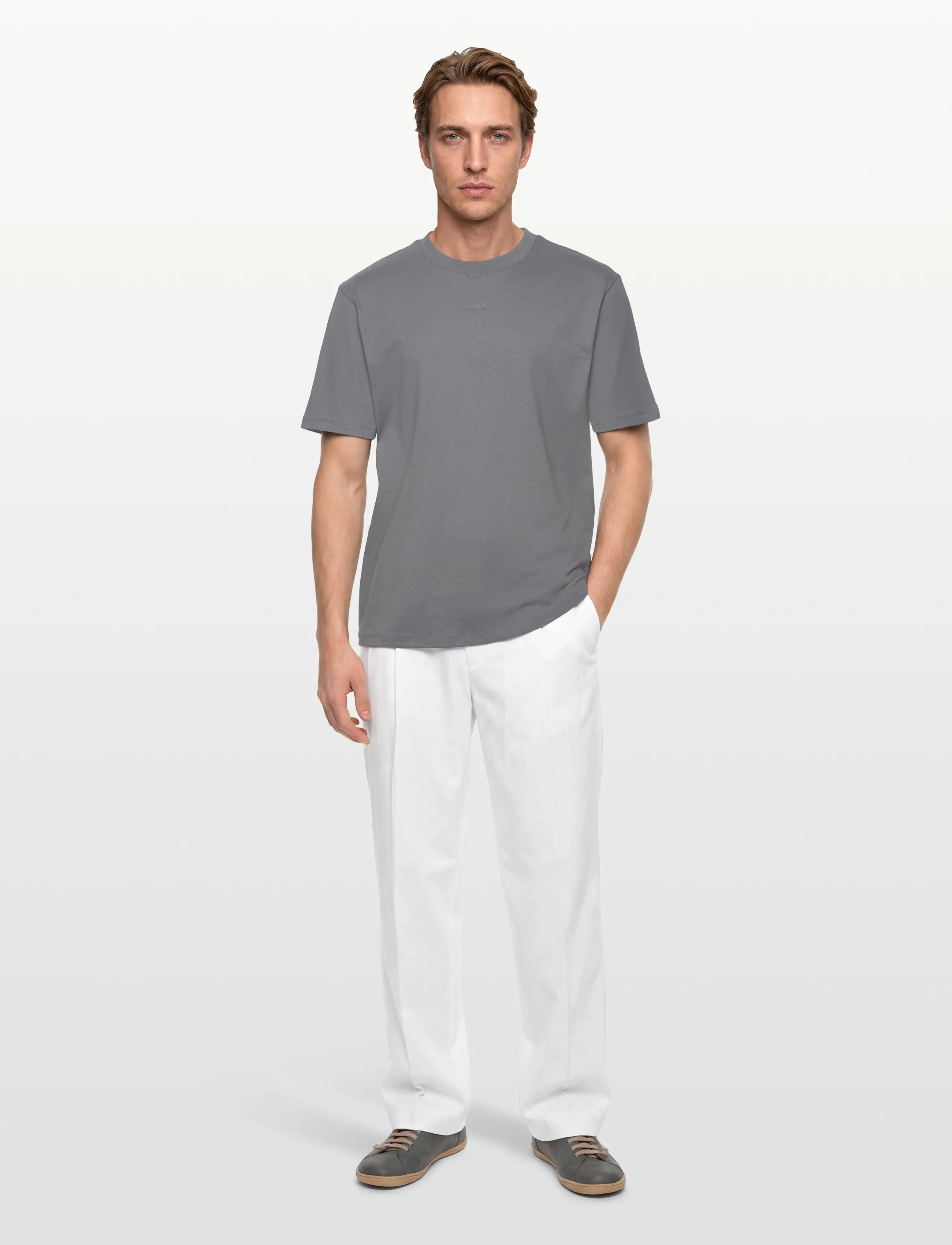 HUGO - Dapolino - basic t-shirts - open grey - 0