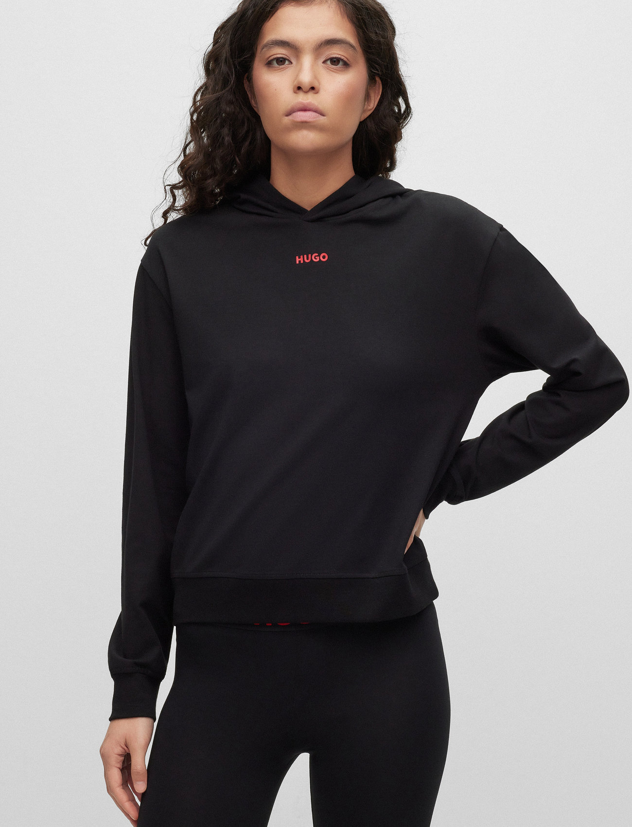 HUGO - SHUFFLE_HOODIE - hættetrøjer - black - 1