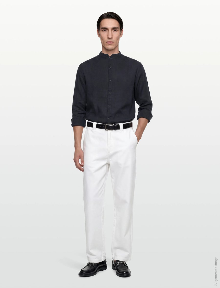 HUGO - Elvory - leinenhemden - dark blue - 0