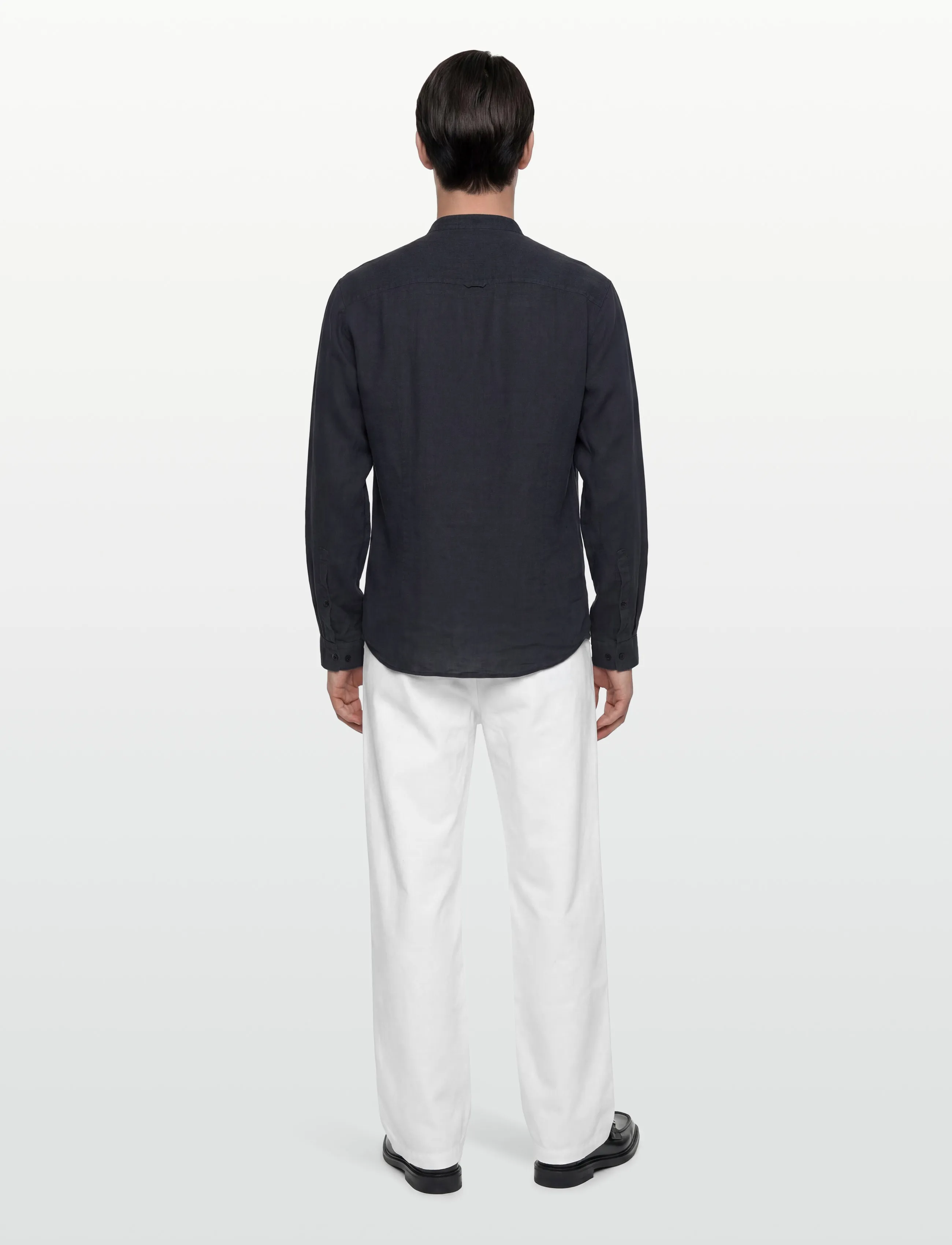 HUGO - Elvory - linen shirts - dark blue - 4
