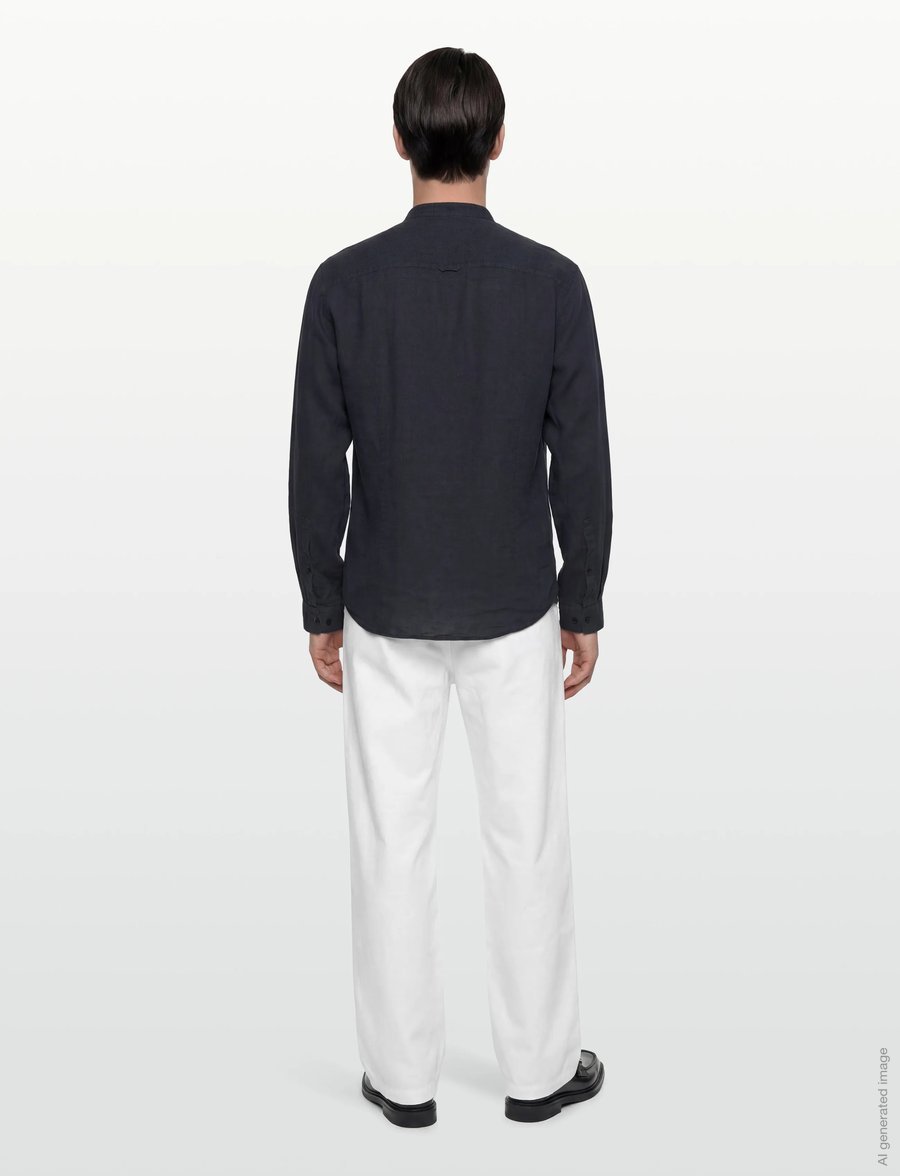 HUGO - Elvory - leinenhemden - dark blue - 4